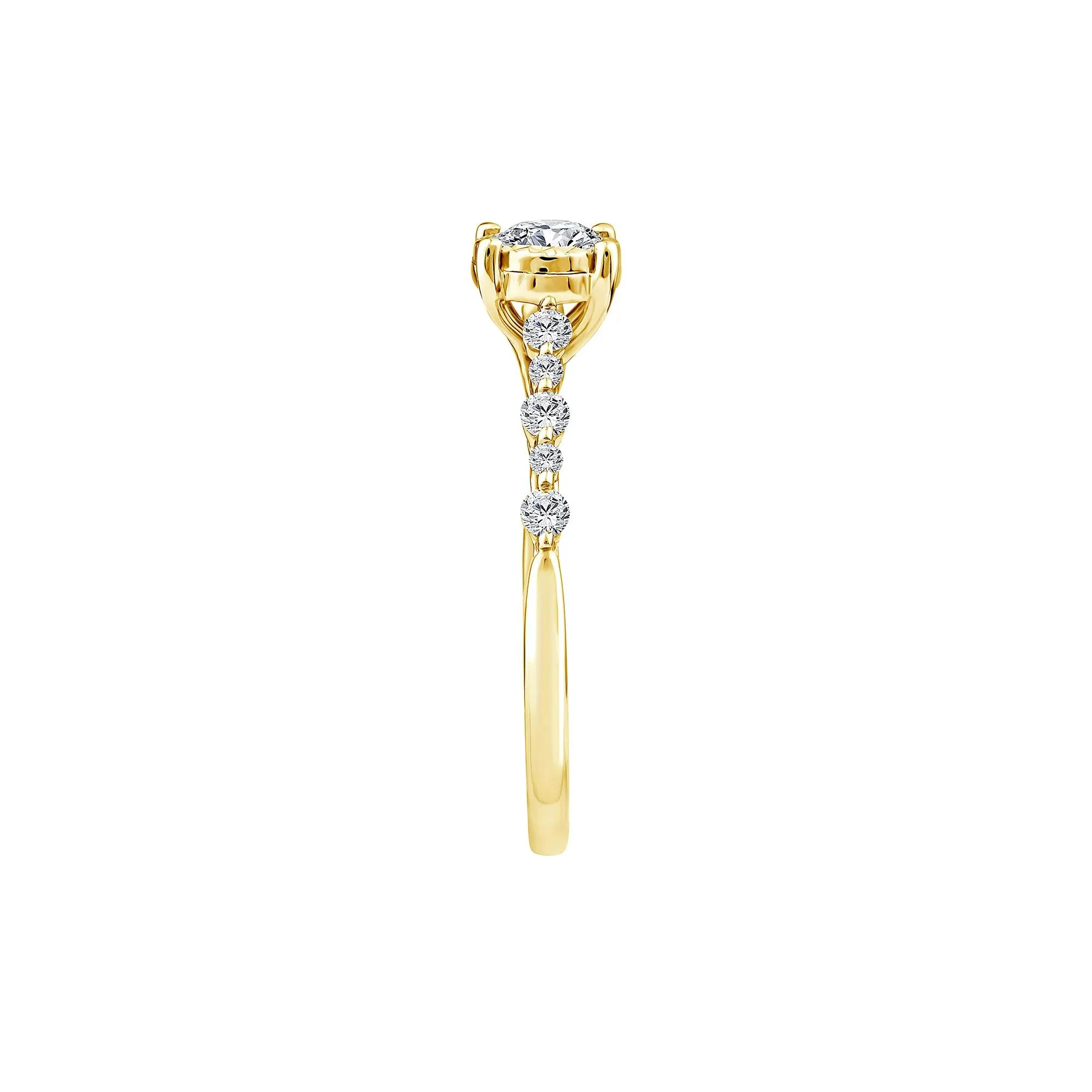 1/2 CT. Tw. Lab Grown Diamond Promise Ring 10K Yellow Gold Size 7 1mm - Image 3