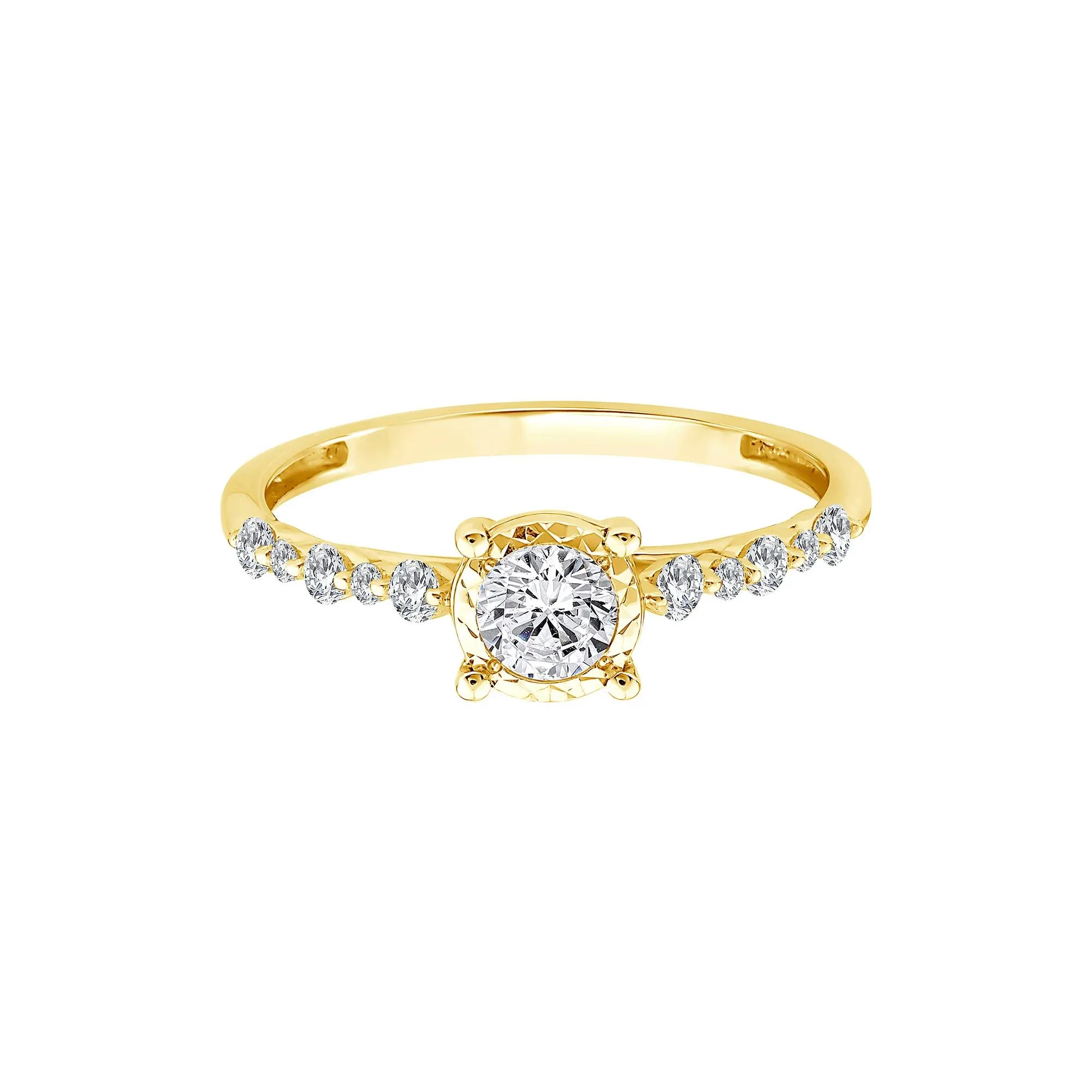 1/2 CT. Tw. Lab Grown Diamond Promise Ring 10K Yellow Gold Size 8.5 1mm