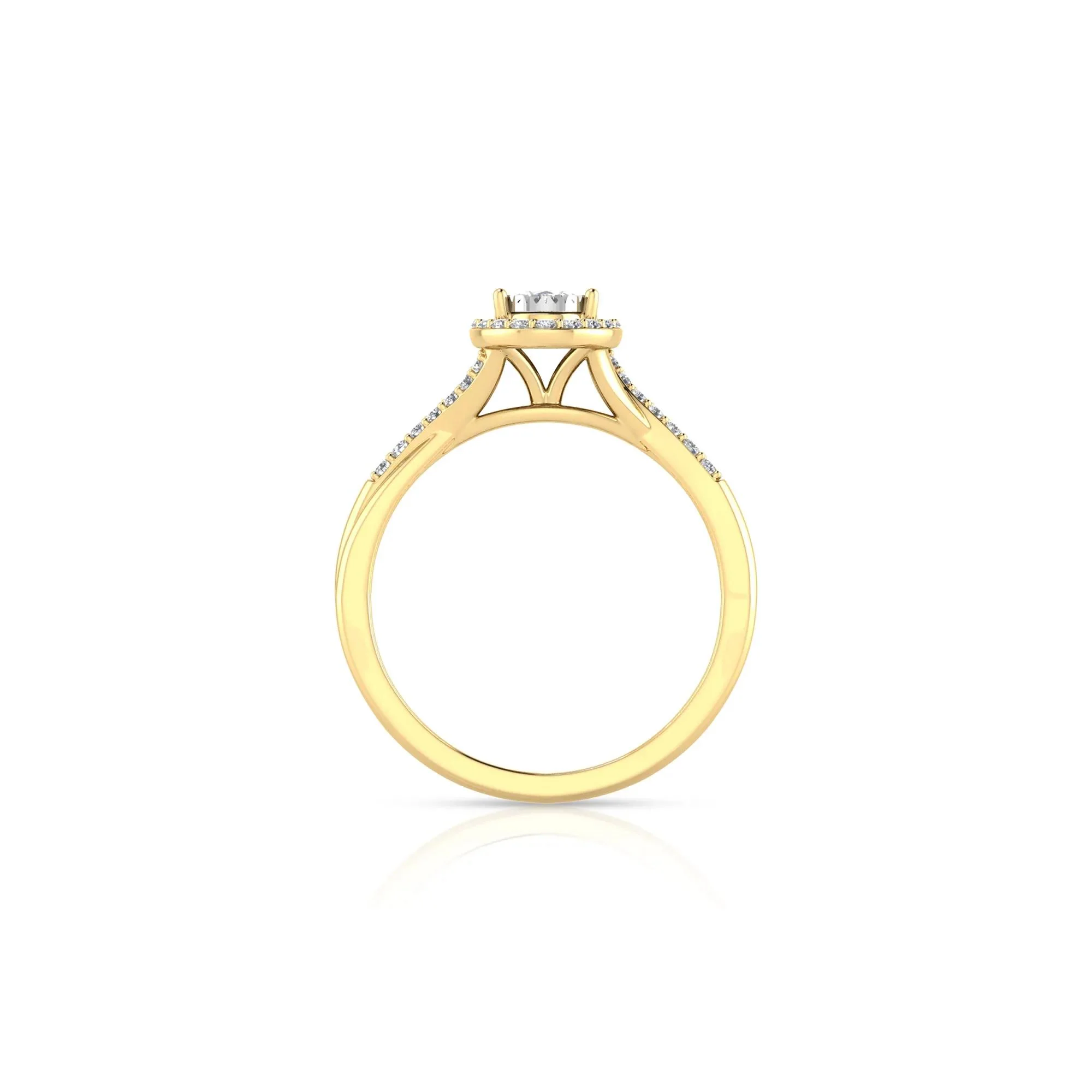 1/2 CT. Tw. Lab Grown Diamond Promise Ring 10K Yellow Gold Size 6 1.5mm - Image 2