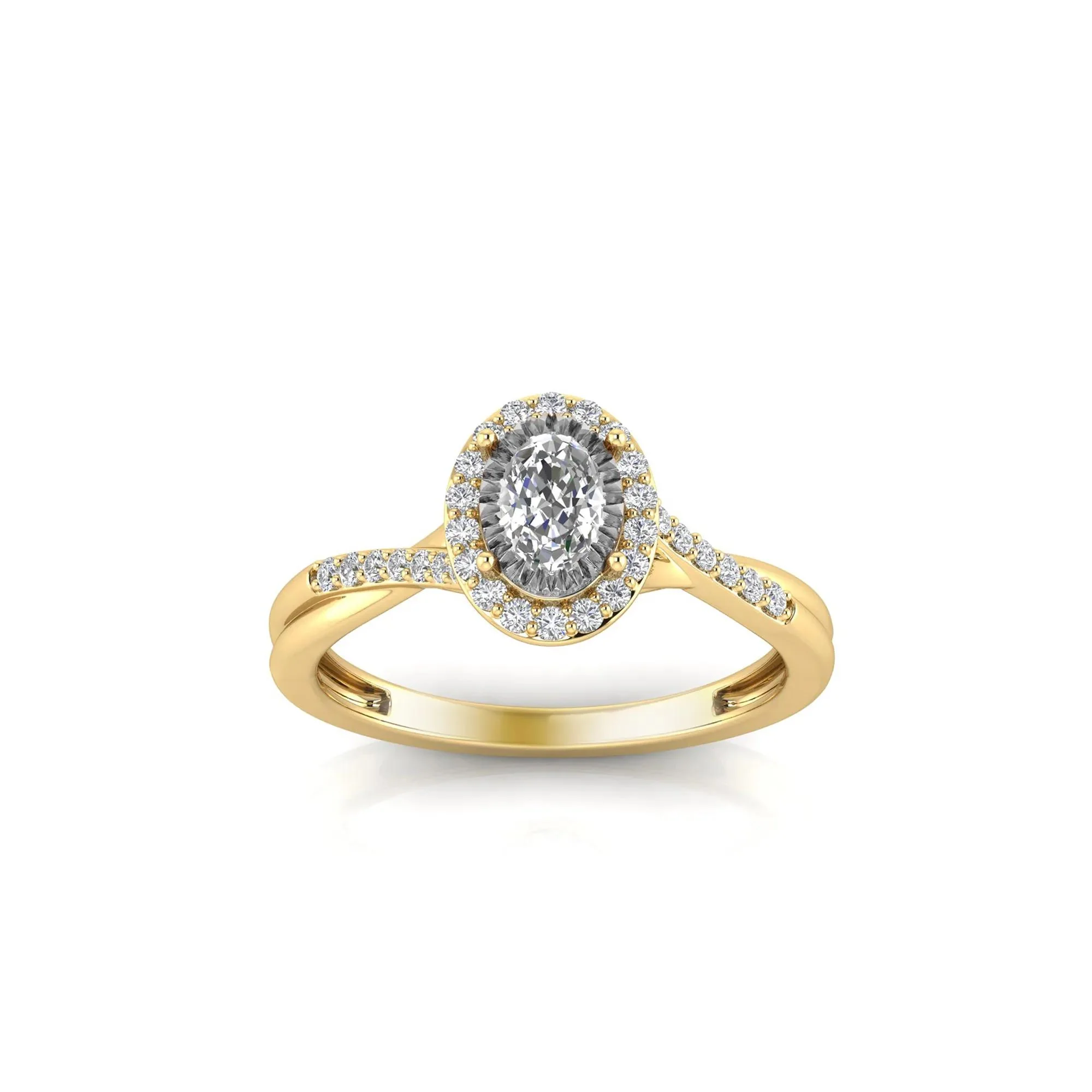 1/2 CT. Tw. Lab Grown Diamond Promise Ring 10K Yellow Gold Size 7.5 1.5mm