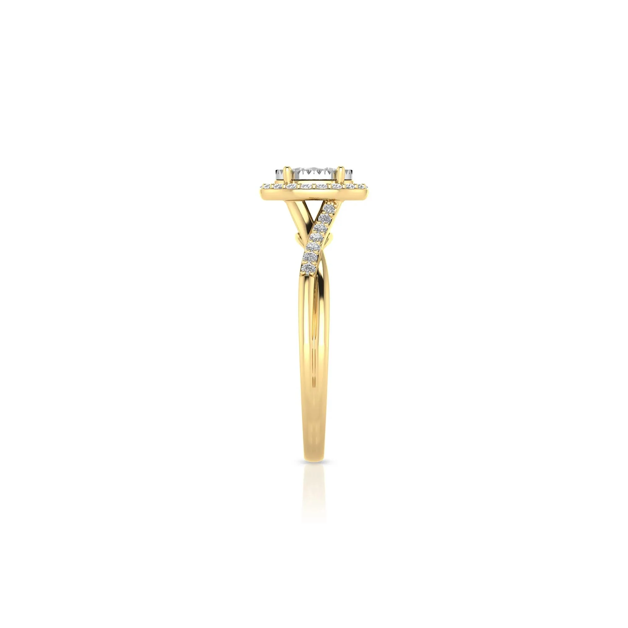 1/2 CT. Tw. Lab Grown Diamond Promise Ring 10K Yellow Gold Size 7.5 1.5mm - Image 3