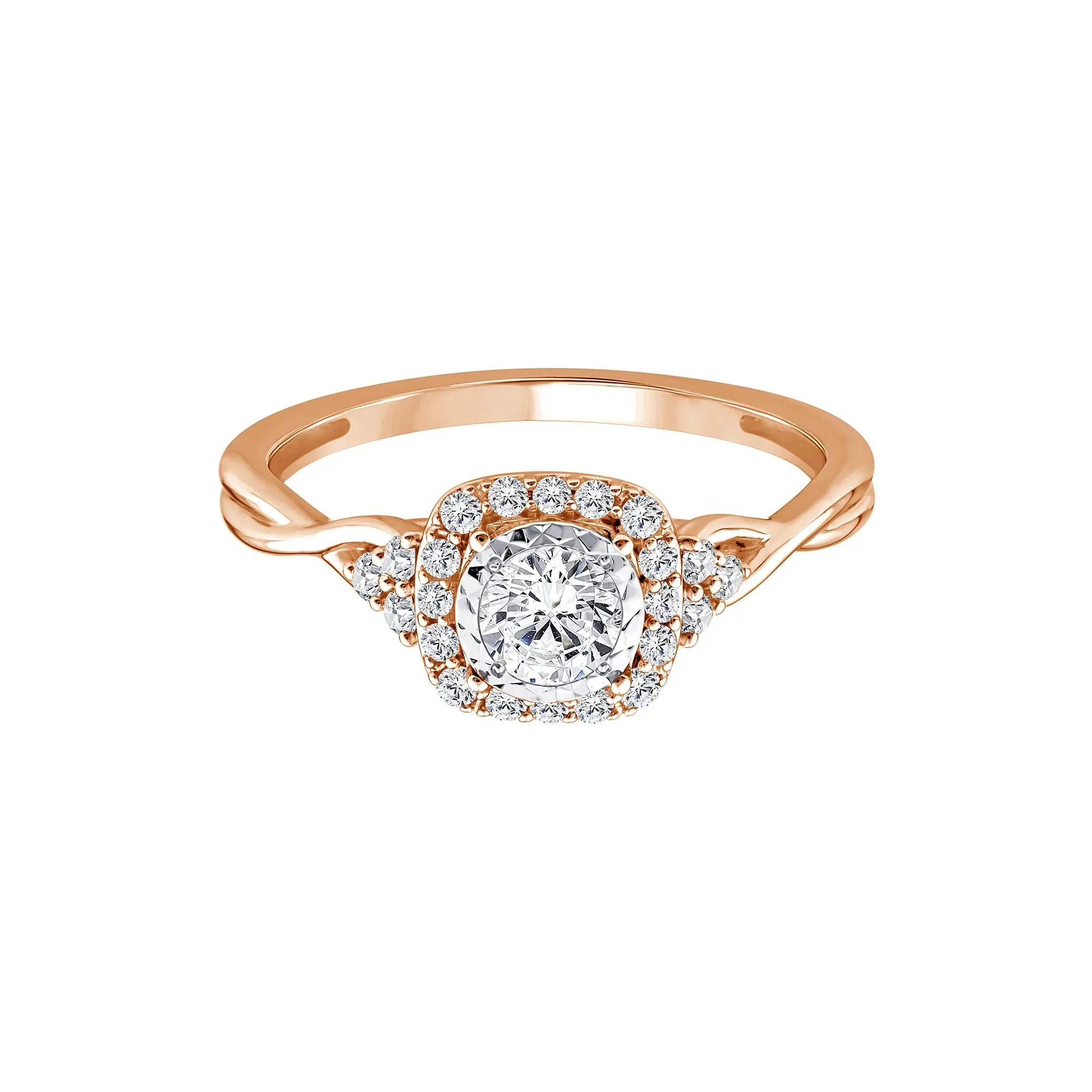 1/2 CT. Tw. Lab Grown Diamond Promise Ring 10K Rose Gold Size 7 1.5mm