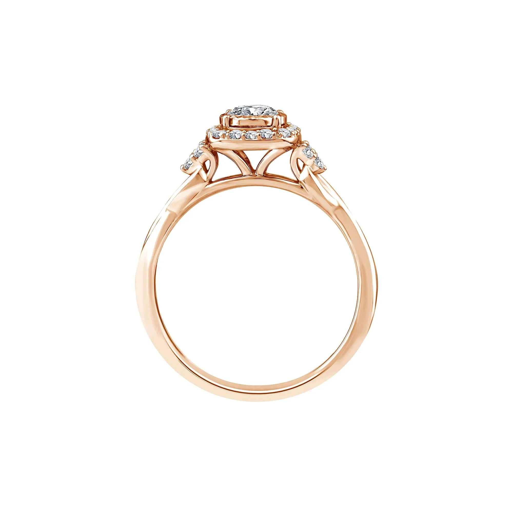 1/2 CT. Tw. Lab Grown Diamond Promise Ring 10K Rose Gold Size 8.5 1.5mm - Image 2