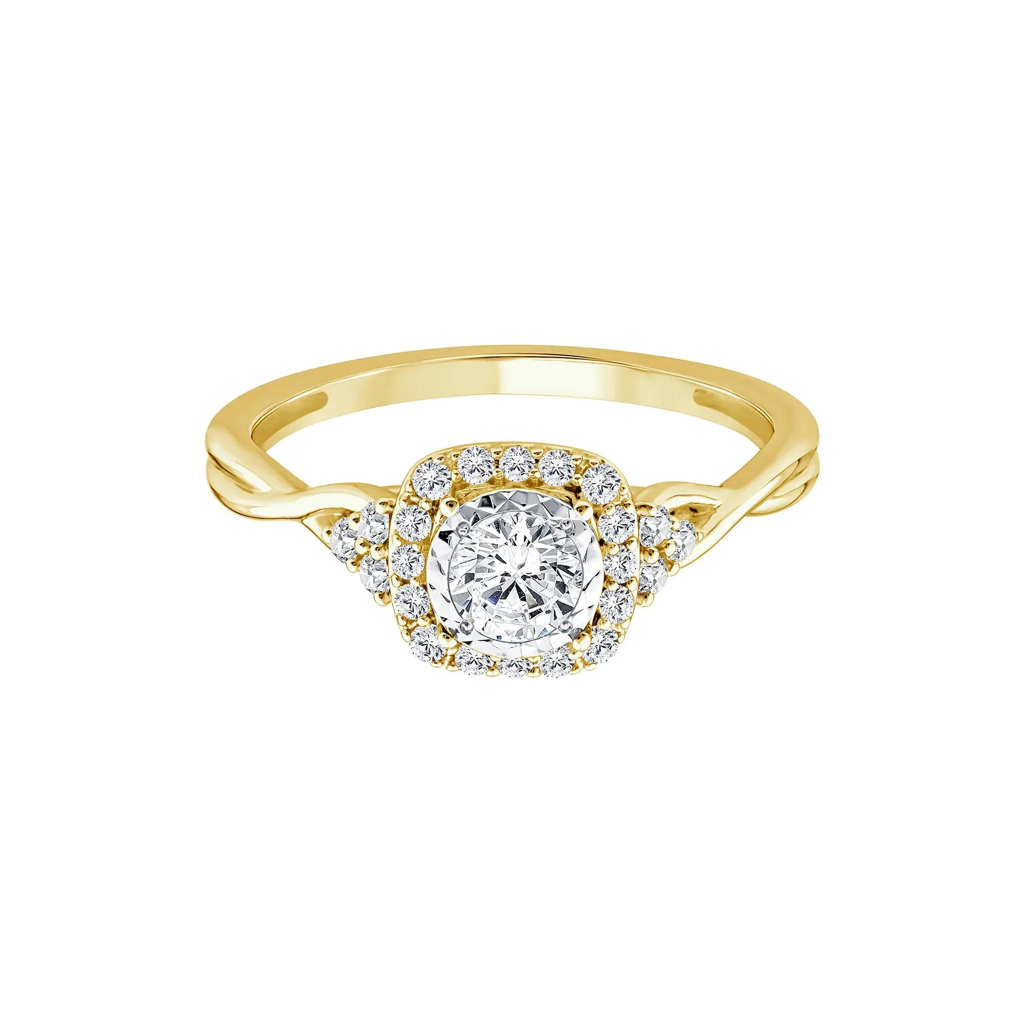 1/2 CT. Tw. Lab Grown Diamond Promise Ring 10K Yellow Gold Size 6 1.5mm