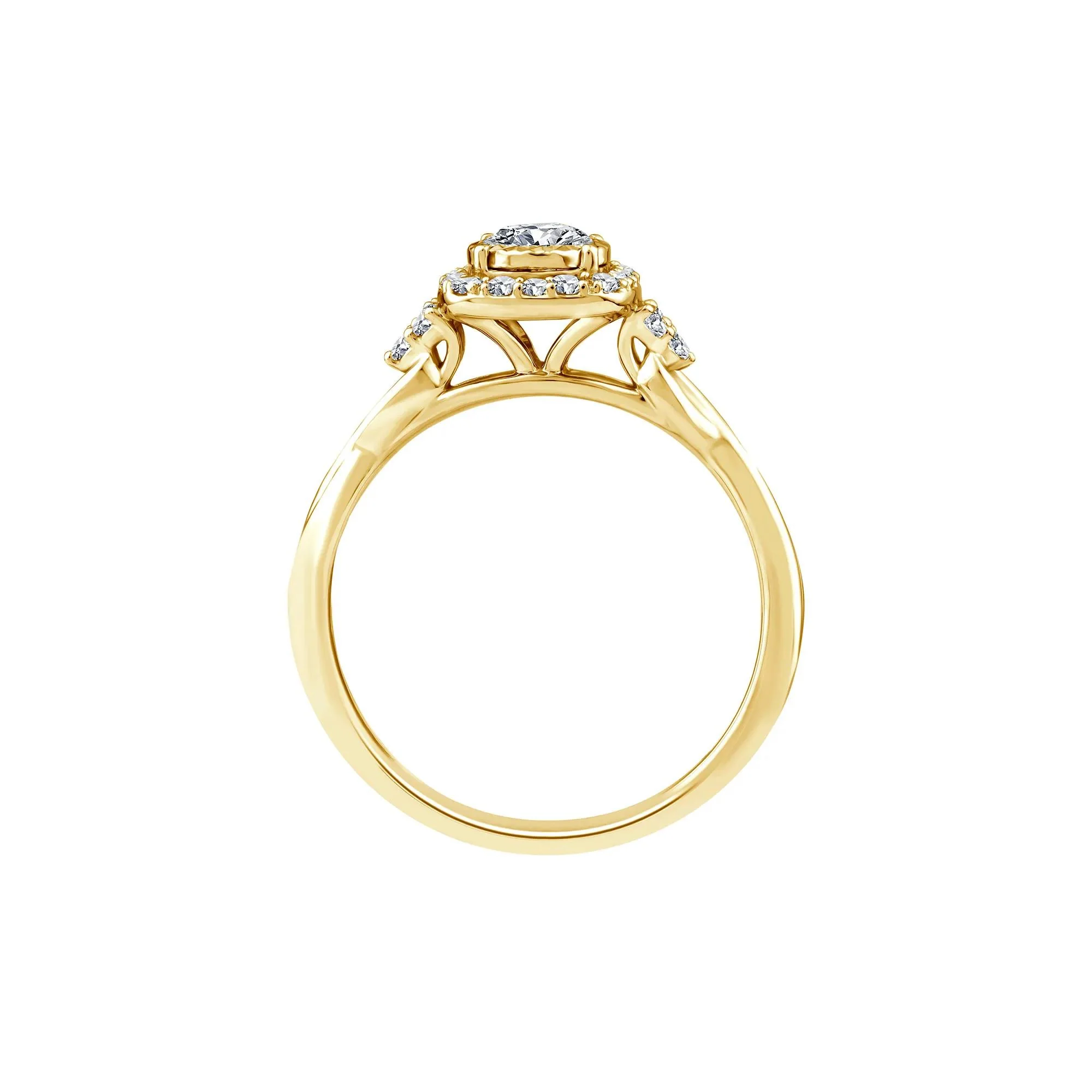 1/2 CT. Tw. Lab Grown Diamond Promise Ring 10K Yellow Gold Size 8.5 1.5mm - Image 2