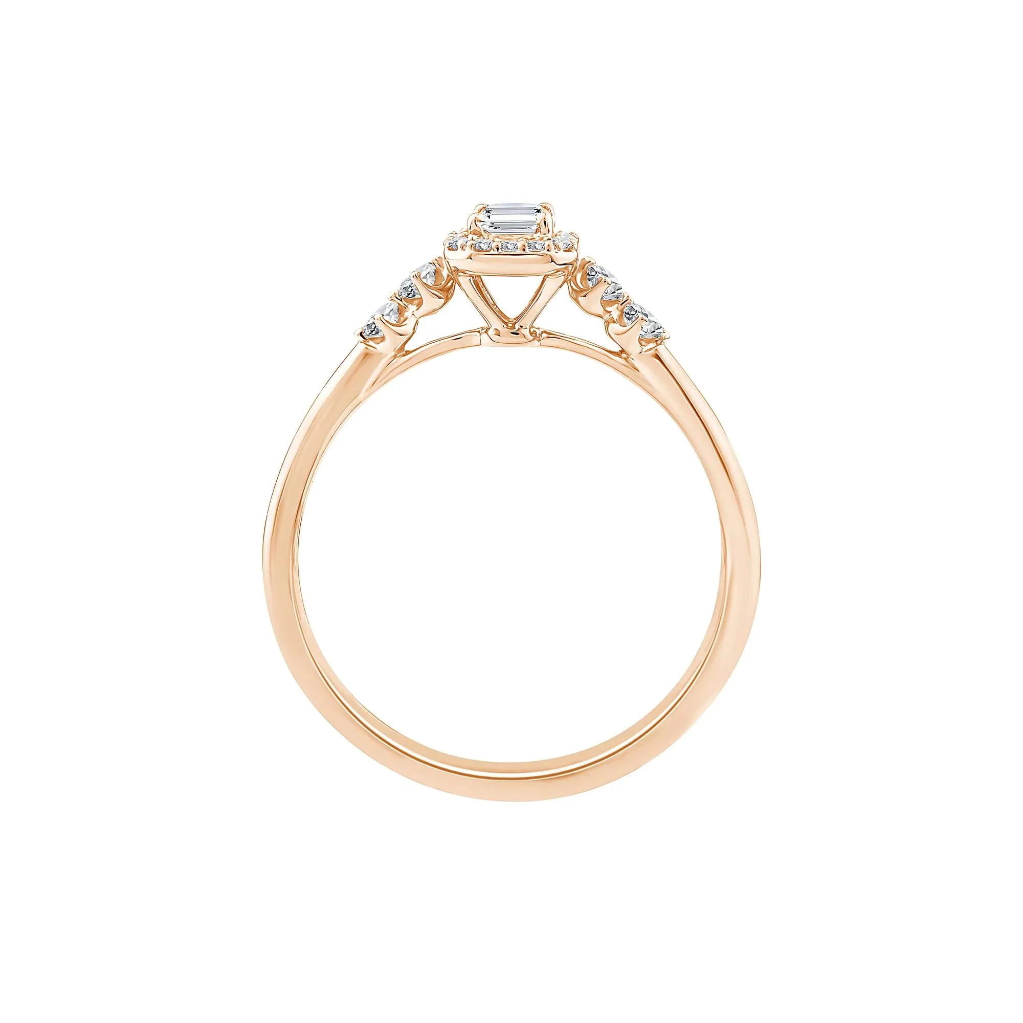 1/2 CT. Tw. Lab Grown Diamond Promise Ring 10K Rose Gold Size 9 1.5mm - Image 2