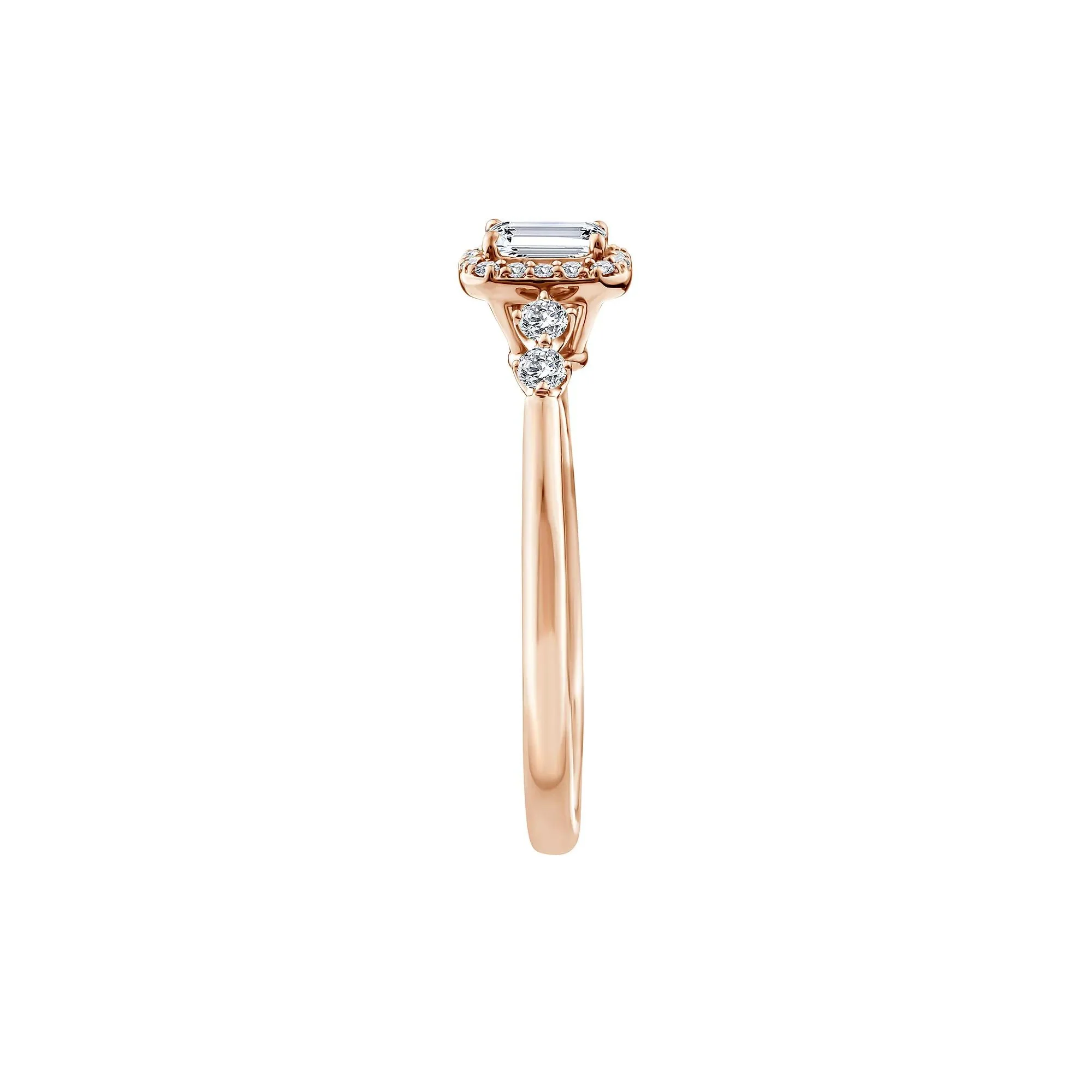 1/2 CT. Tw. Lab Grown Diamond Promise Ring 10K Rose Gold Size 9.5 1.5mm - Image 3