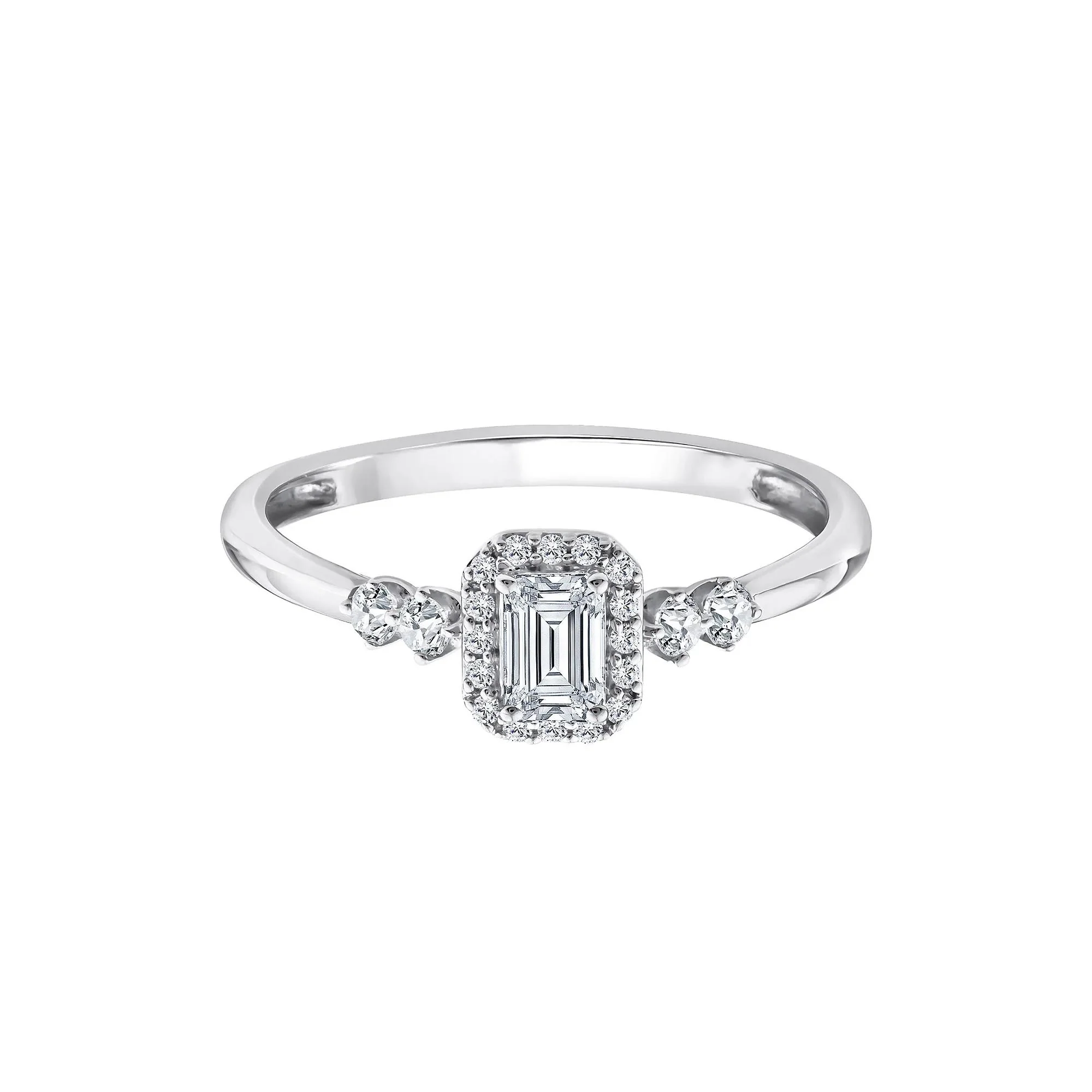 1/2 CT. Tw. Lab Grown Diamond Promise Ring 10K White Gold Size 7.5 1.5mm