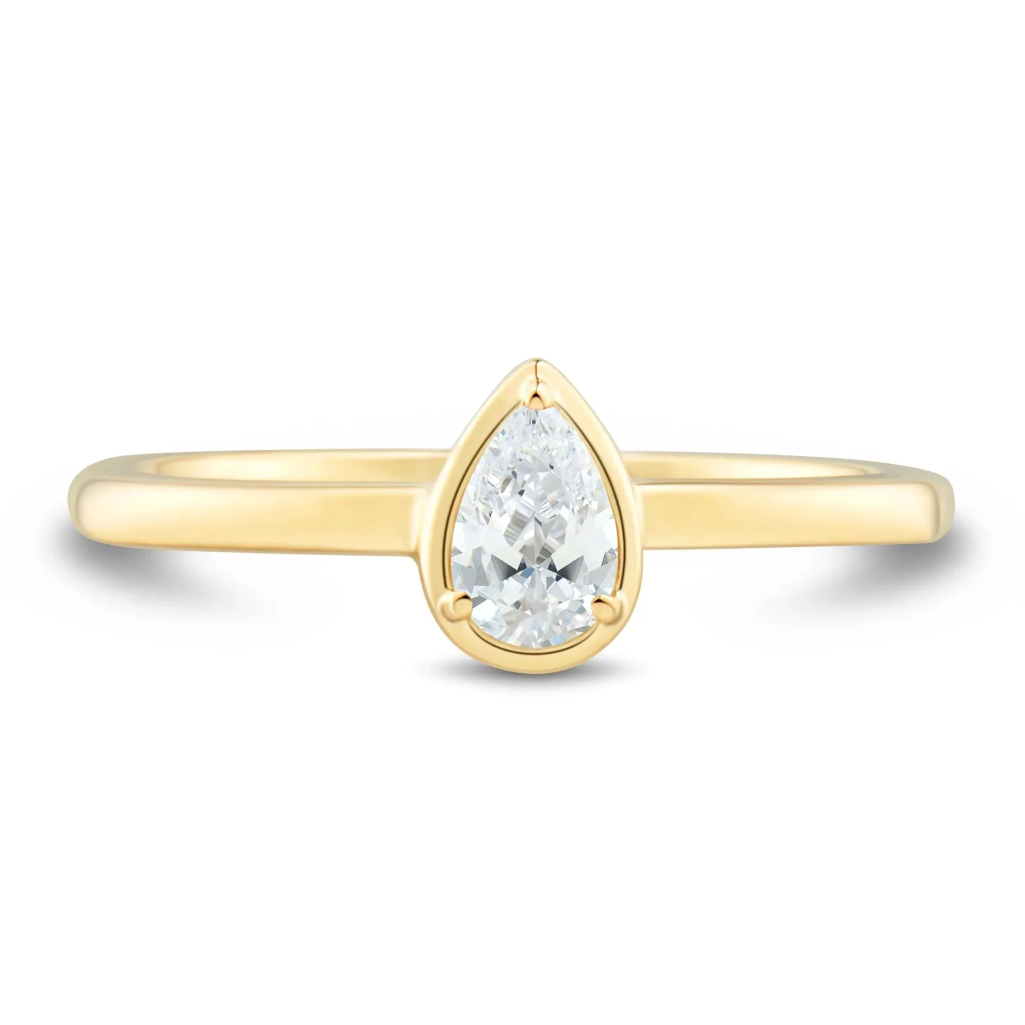 1/3 CT. Tw. Pear-Shaped Diamond Engagement Ring 14K Yellow Gold Size 6.5 1mm
