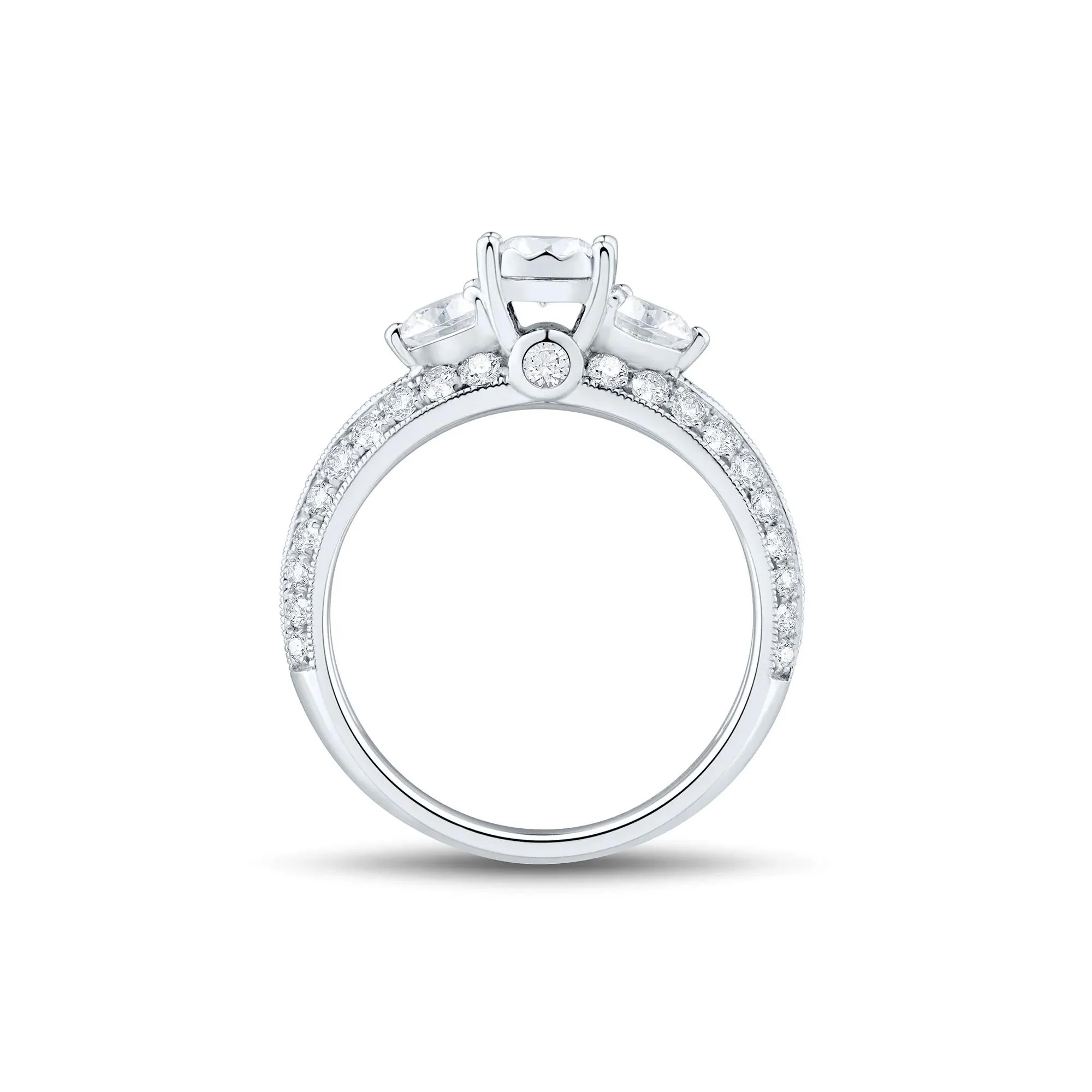 1/2 CT. Tw. Diamond Engagement Ring 14K White Gold Size 6 1.5mm - Image 3
