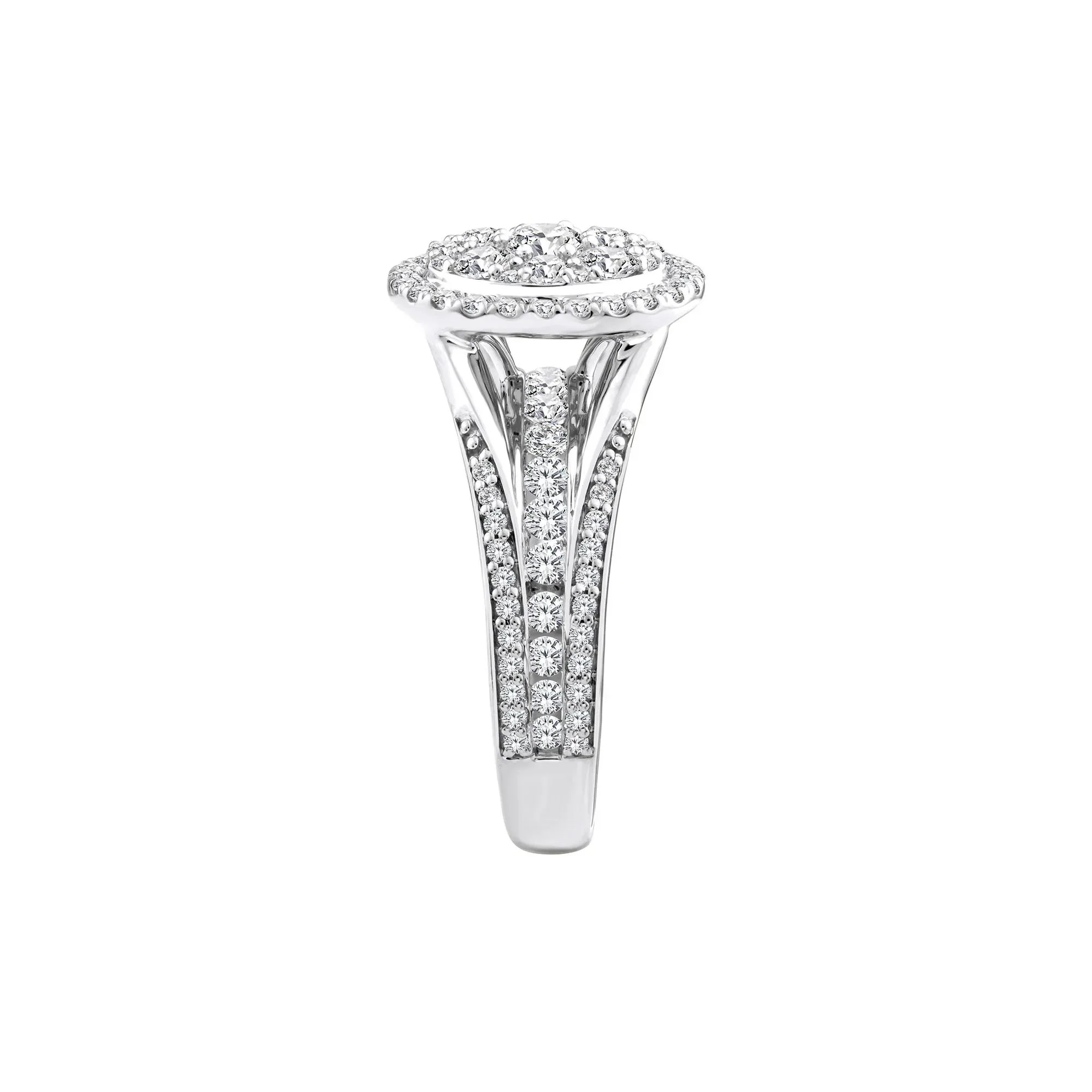1/2 CT. Tw. Diamond Composite Engagement Ring 10K White Gold Round Brilliant Cut Size 8.5 - Image 3