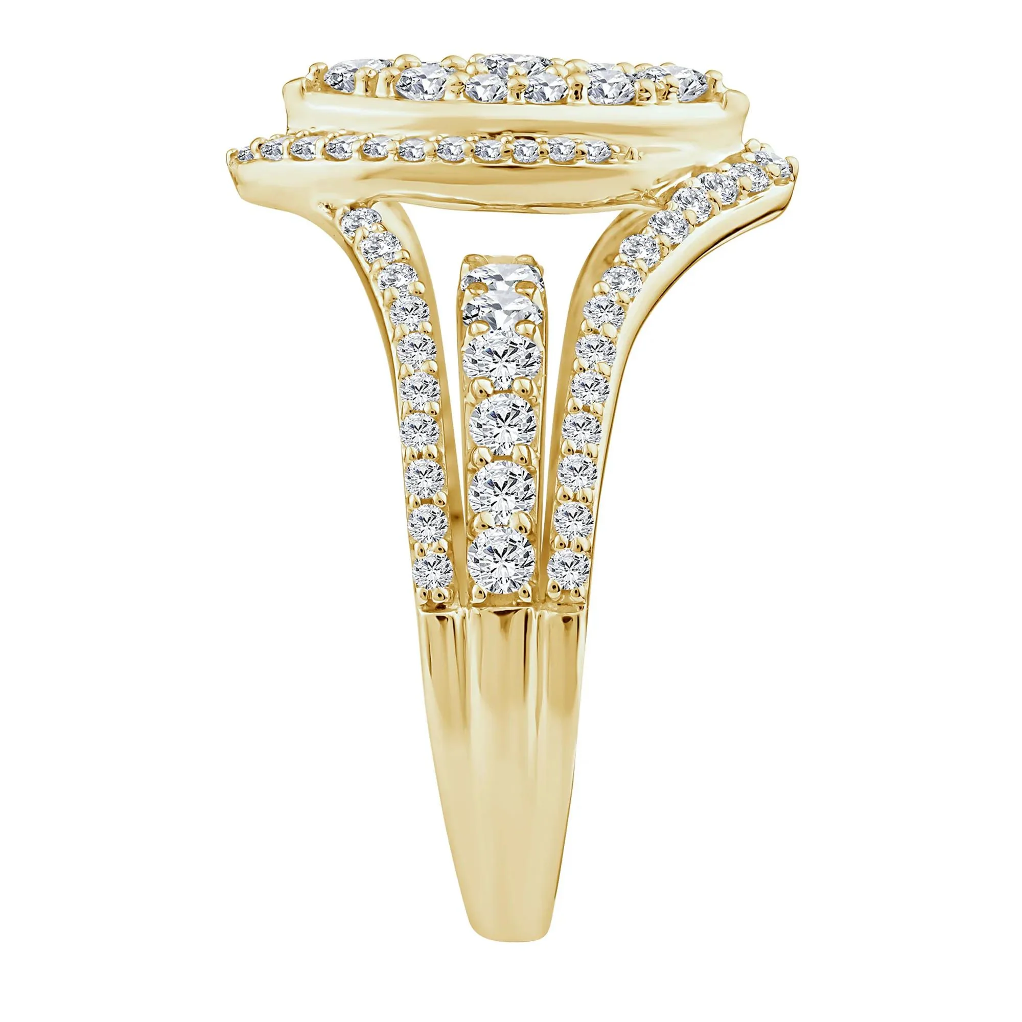 1/2 CT. Tw. Diamond Composite Engagement Ring 10K Yellow Gold Size 6 2mm - Image 3