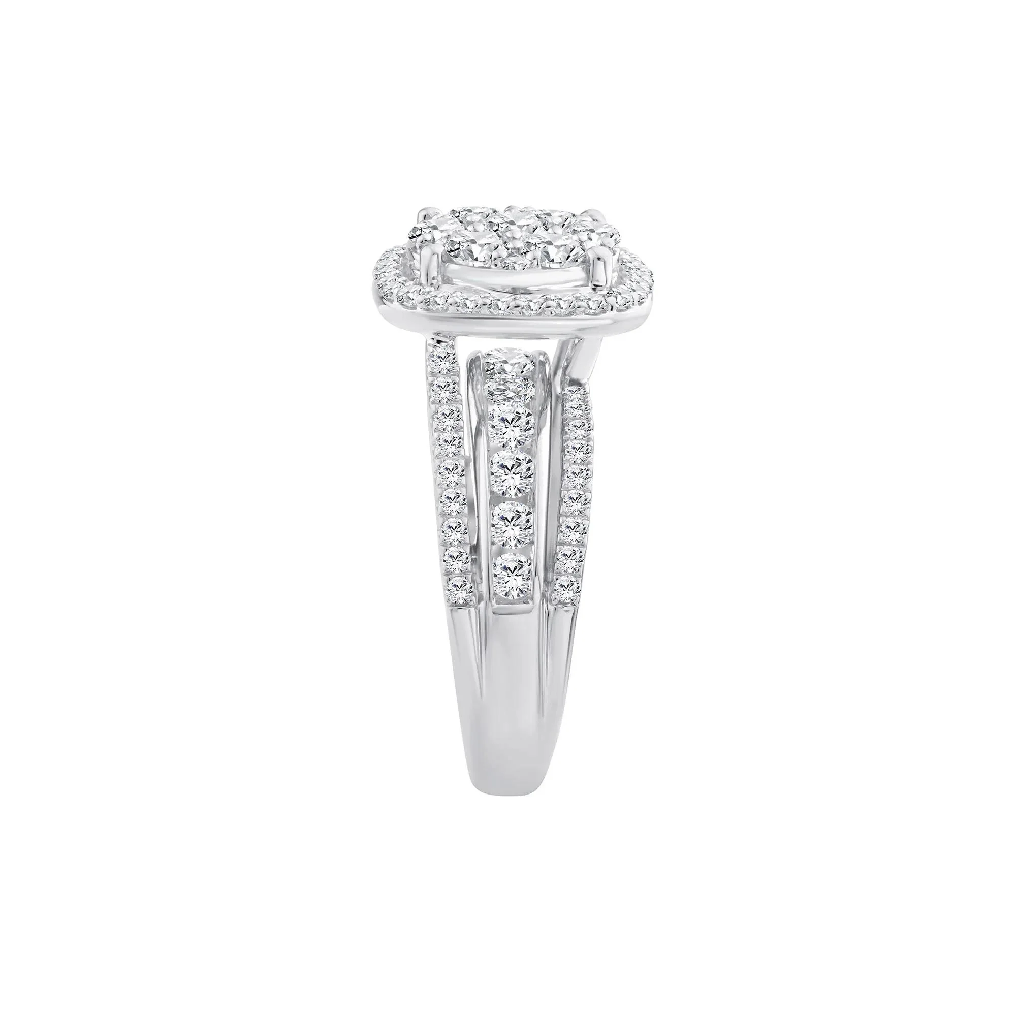 2 CT. Tw. Diamond Composite Engagement Ring 10K White Gold Round Brilliant Cut Size 8.5 2.5mm - Image 3