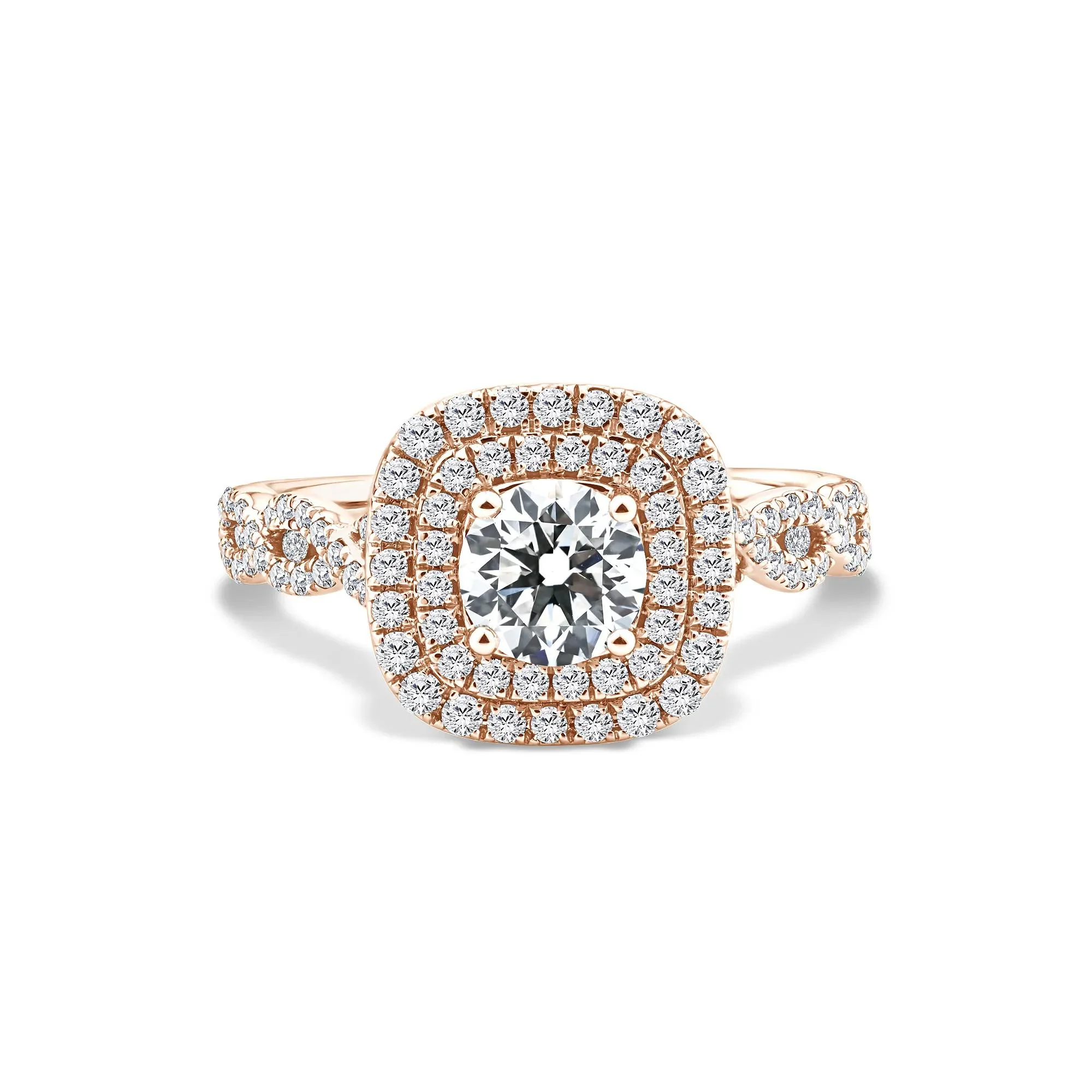 1/5 CT. Tw. Lab Grown Diamond Engagement Ring 10K Rose Gold Size 6
