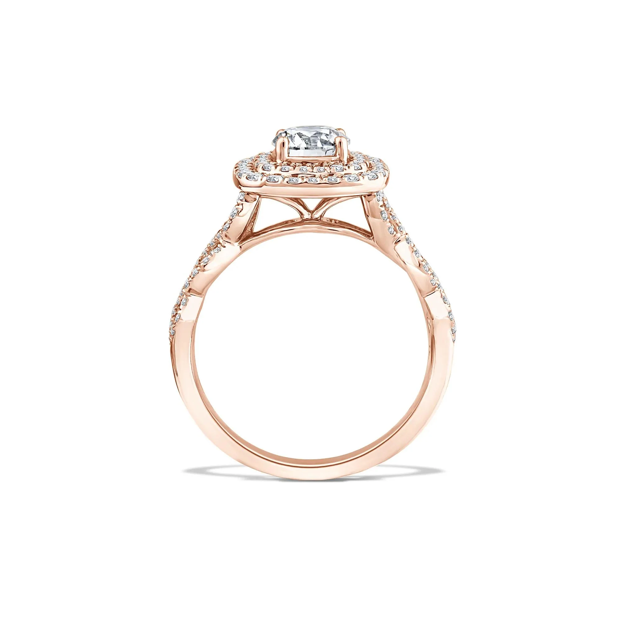 1/5 CT. Tw. Lab Grown Diamond Engagement Ring 10K Rose Gold Size 8.5 - Image 2