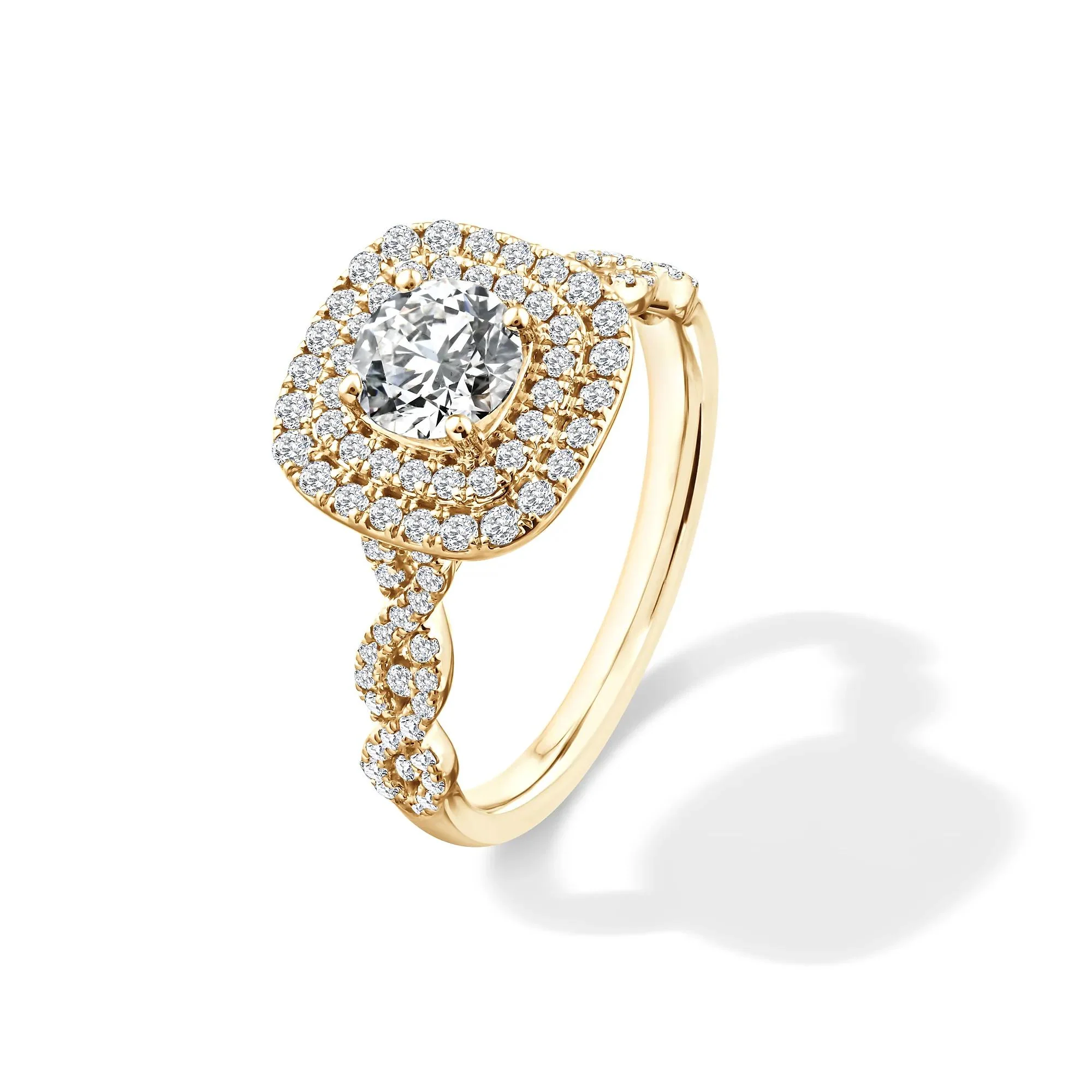 1/5 CT. Tw. Lab Grown Diamond Engagement Ring 10K Yellow Gold Size 6.5 - Image 4