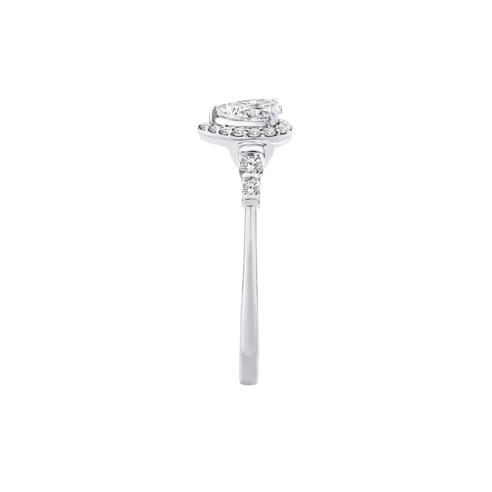 1/2 CT. Tw. Lab Grown Diamond Pear Promise Ring 10K White Gold Size 8 1mm - Image 3