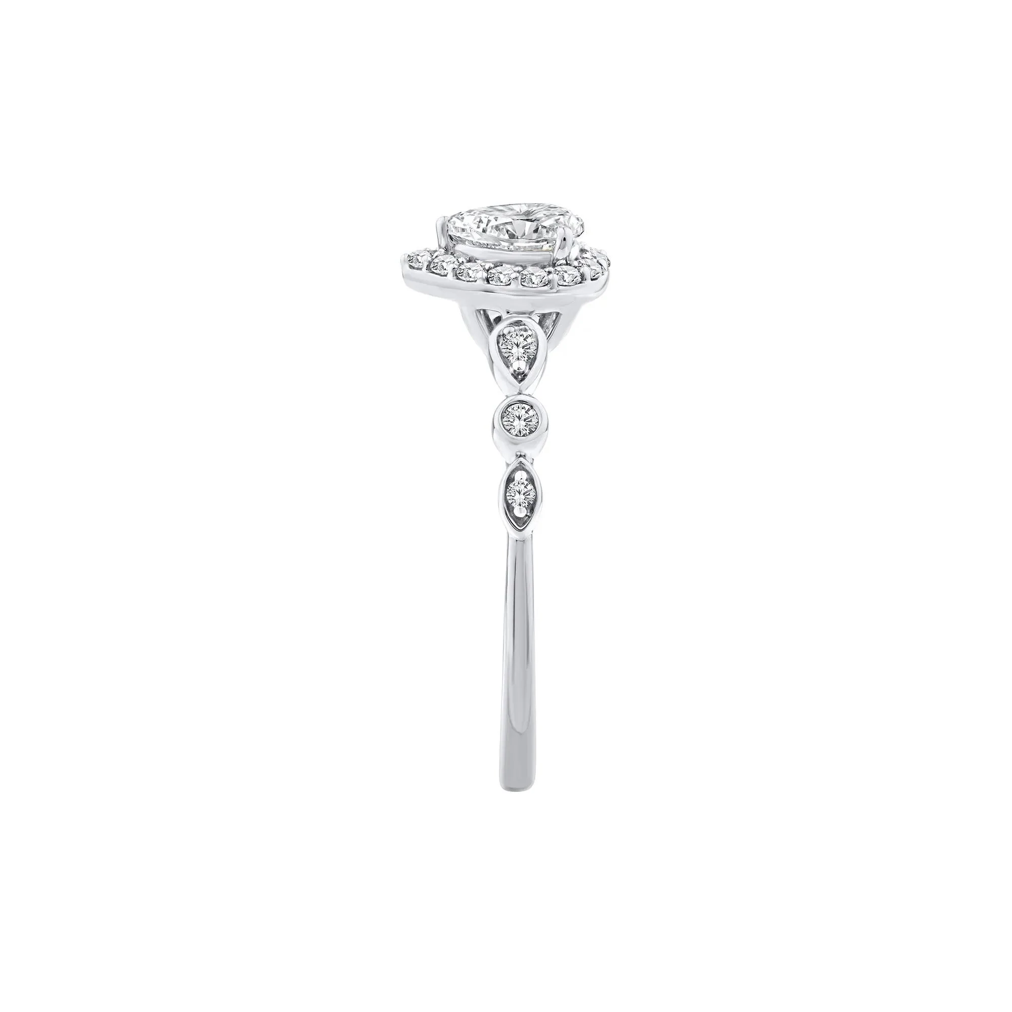 1/2 CT. Tw. Lab Grown Diamond Pear Promise Ring 10K White Gold Size 6 1mm - Image 3