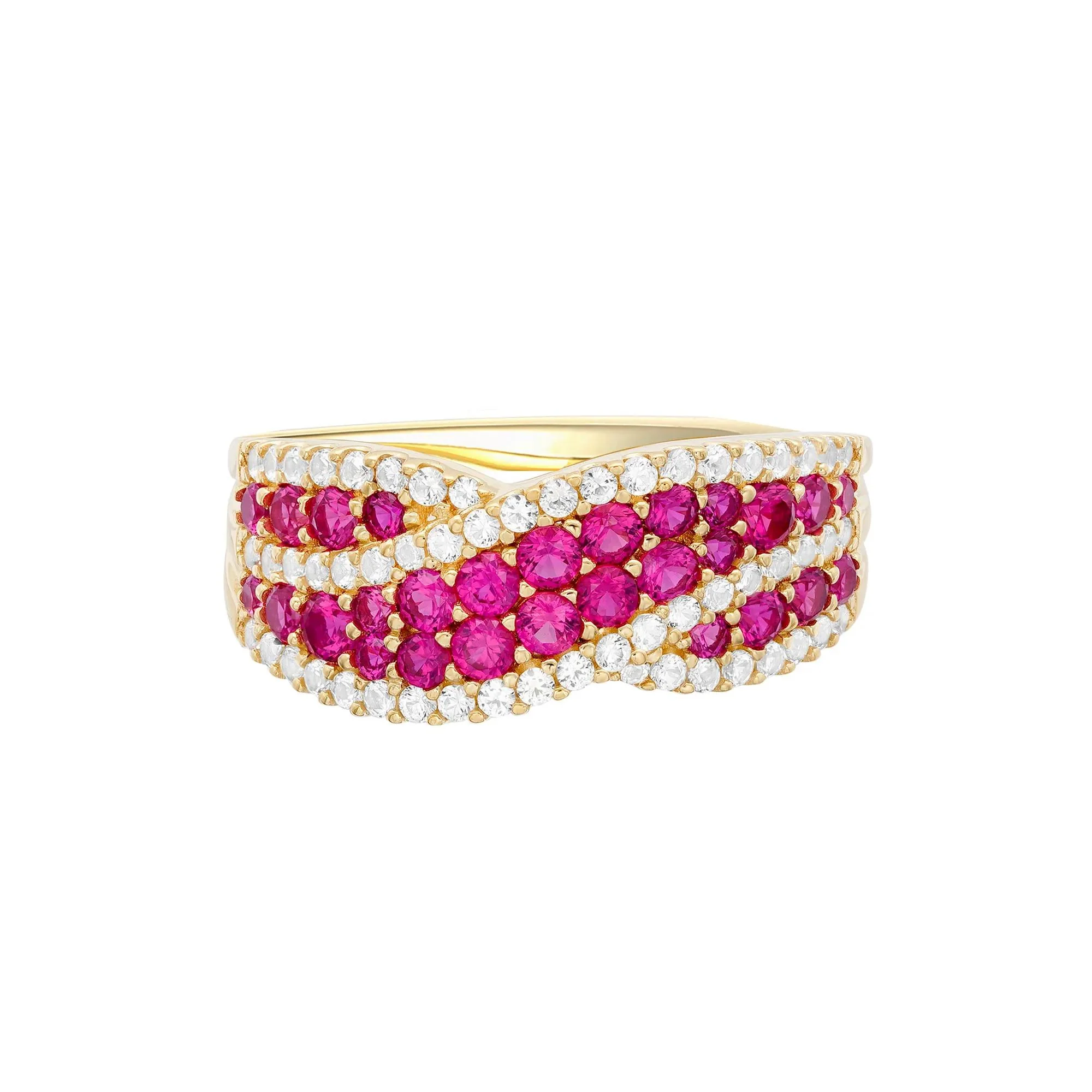 3/8 CT. Tw. Ruby and Diamond Ring 10K Yellow Gold Size 7 1mm