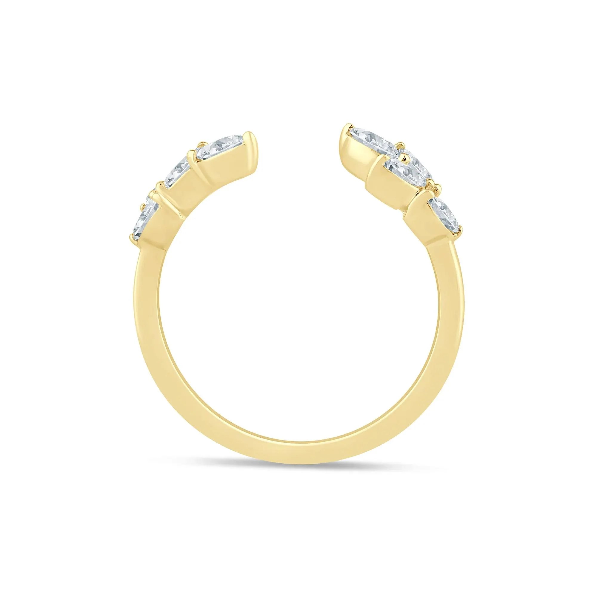 3/8 CT. Tw. Lab Grown Diamond Floral Open Anniversary Band Ring 14K Yellow Gold Size 7.5 1mm - Image 2