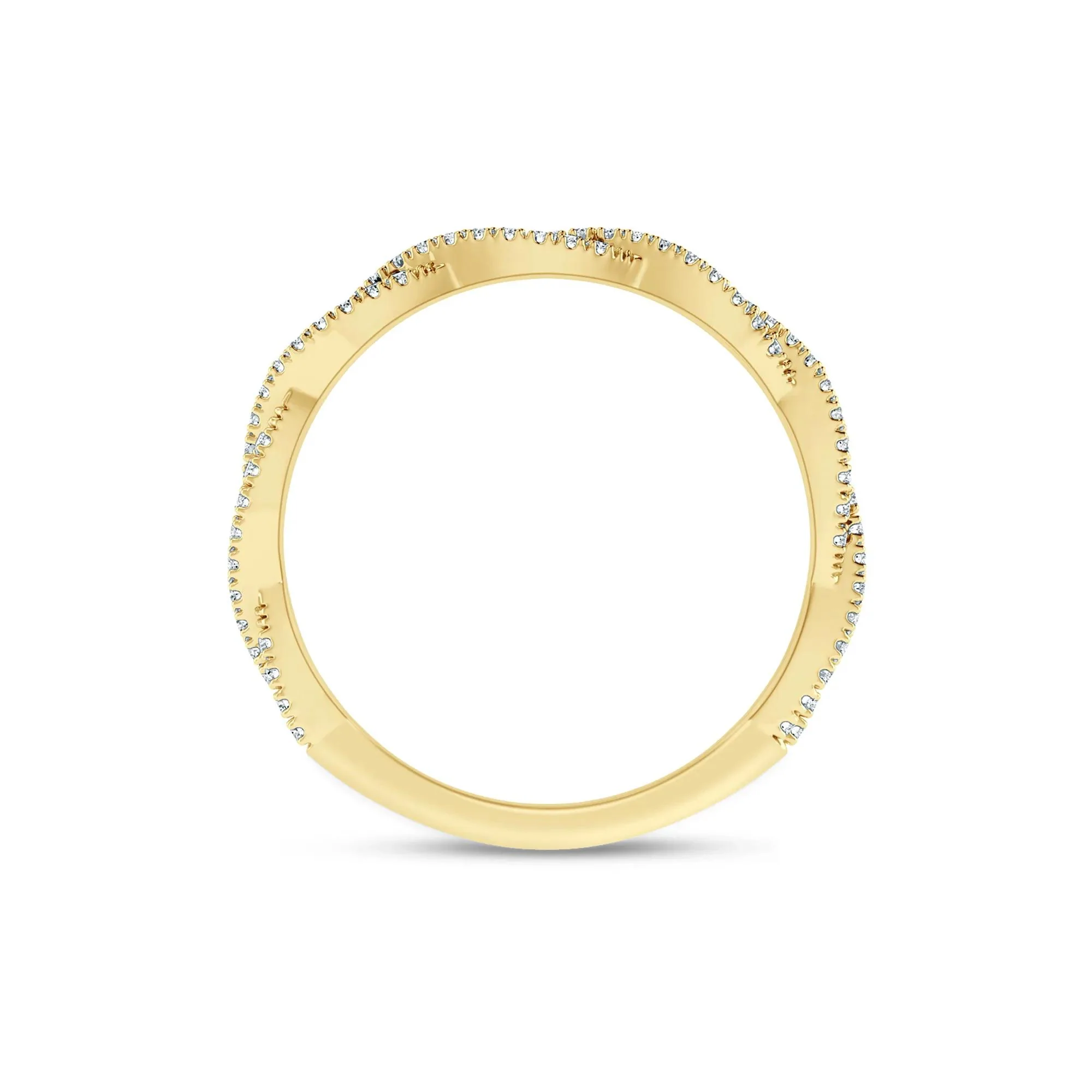 1/5 CT. Tw. Lab Grown Diamond Twist Anniversary Band Ring 10K Yellow Gold Size 7 1.5mm - Image 2
