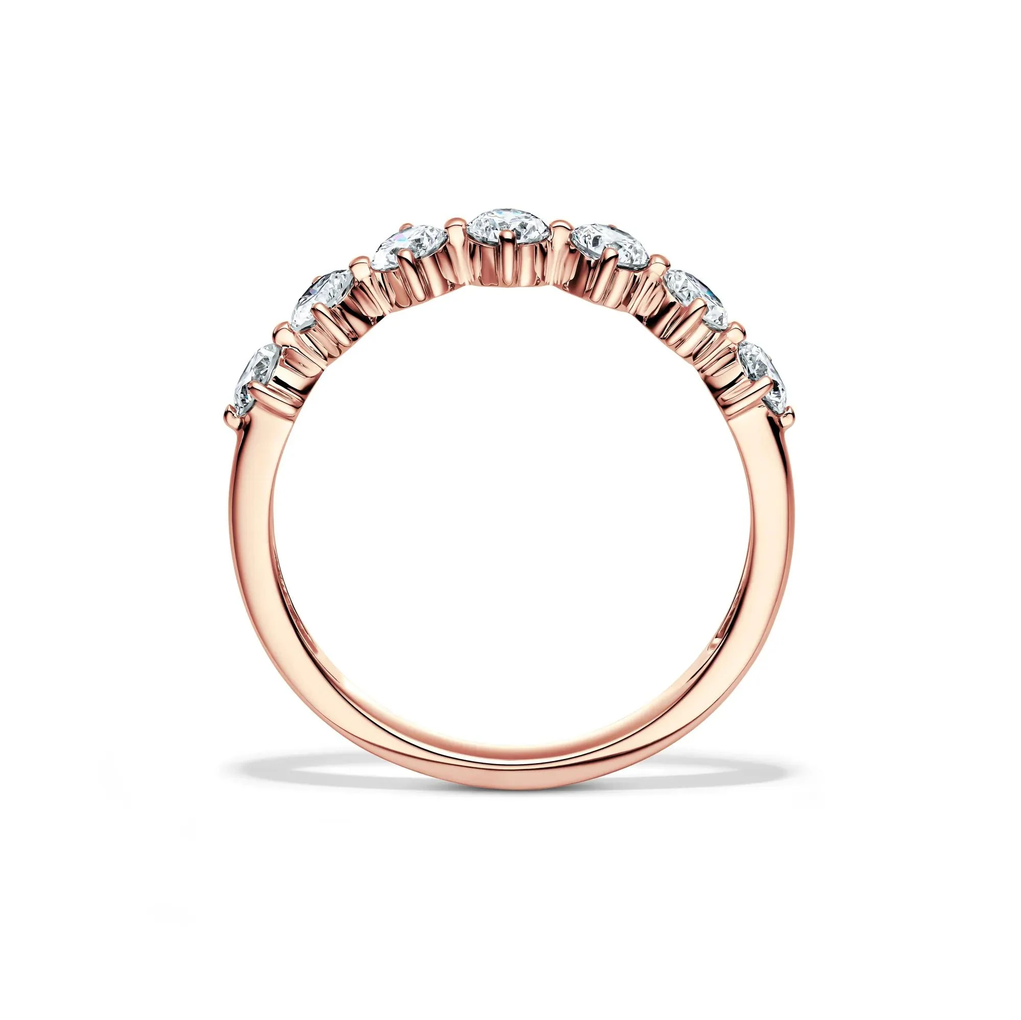 3/4 CT. Tw. Lab Grown Diamond Anniversary Band Ring 10K Rose Gold Size 5.5 2mm - Image 2