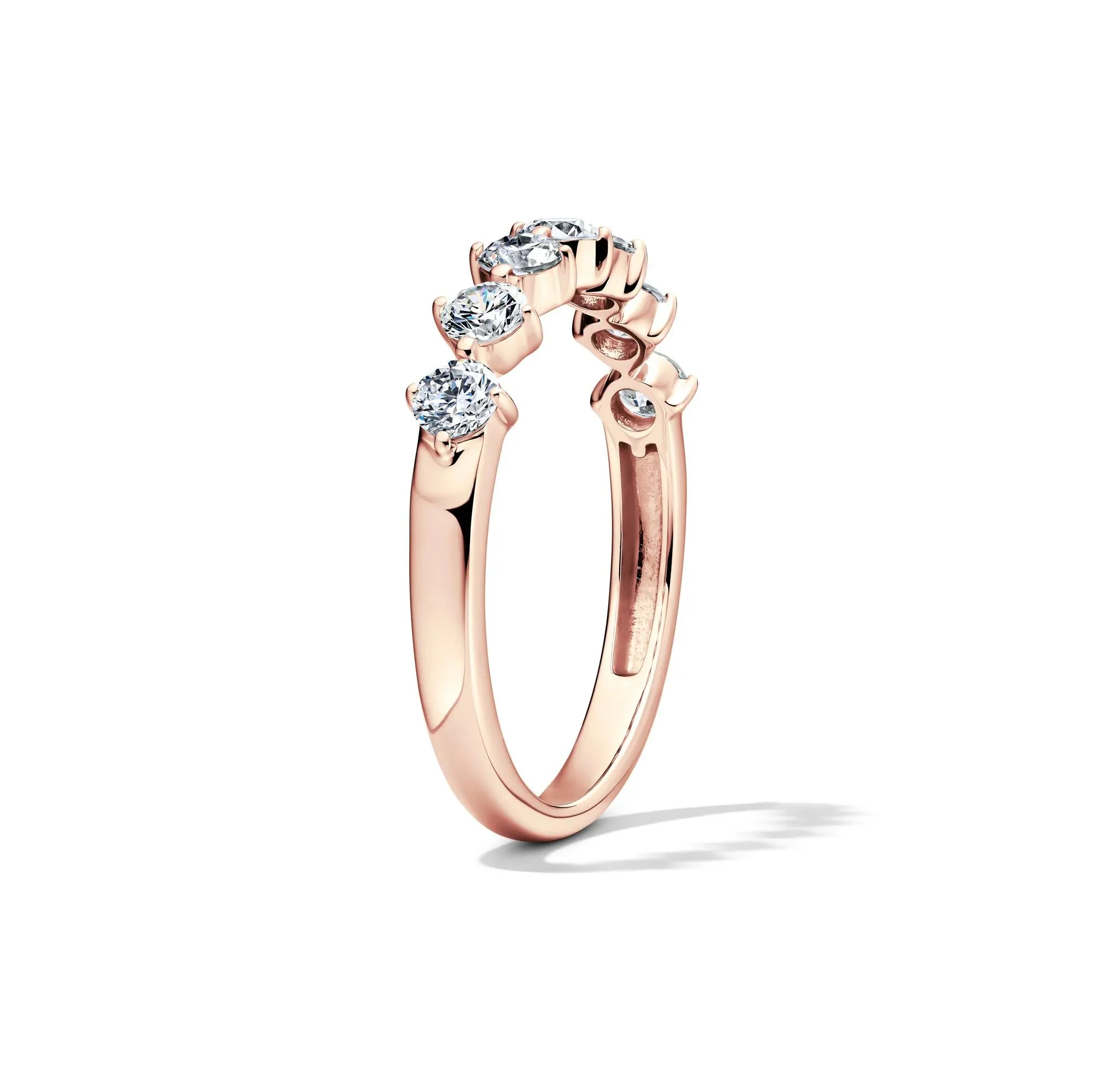 3/4 CT. Tw. Lab Grown Diamond Anniversary Band Ring 10K Rose Gold Size 5.5 2mm - Image 3