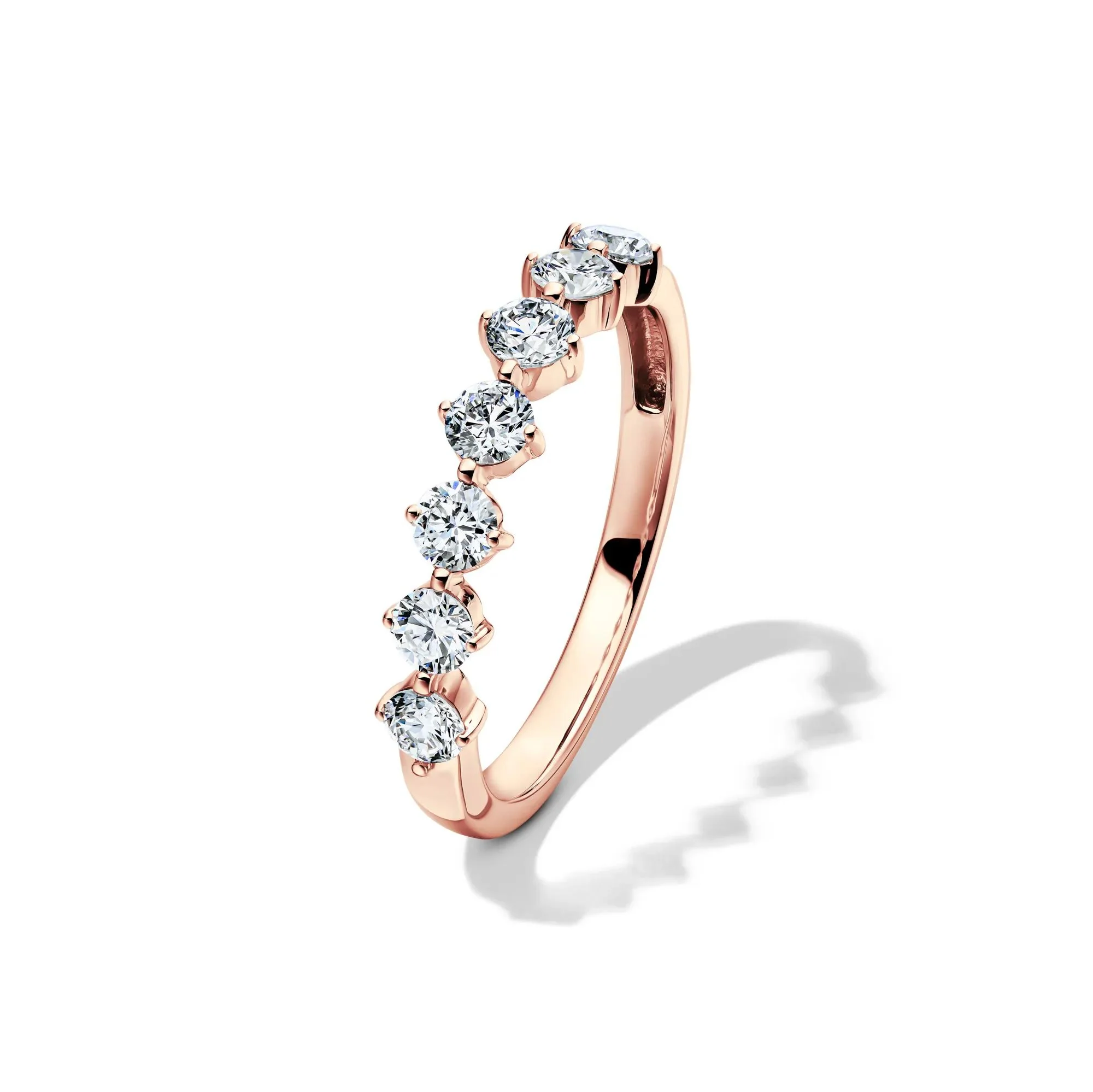 3/4 CT. Tw. Lab Grown Diamond Anniversary Band Ring 10K Rose Gold Size 5.5 2mm - Image 4