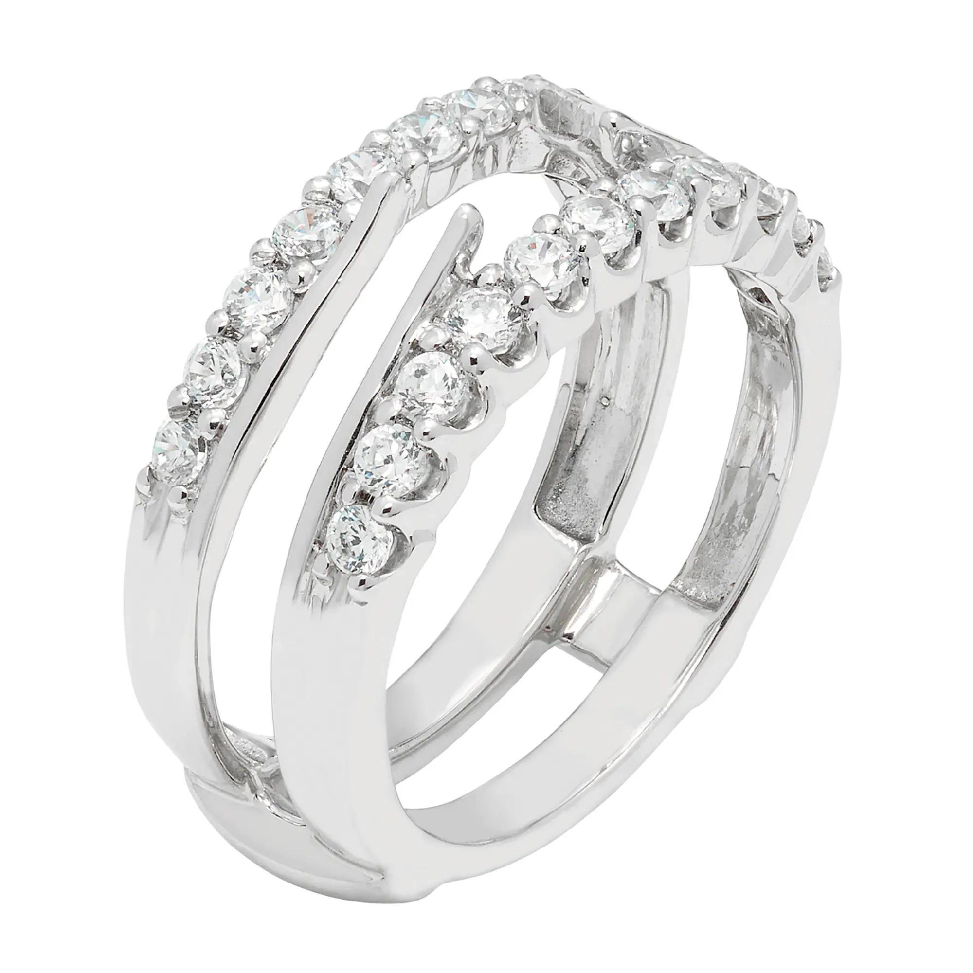 3/4 CT. Tw. Diamond Ring Insert 14K White Gold Round Brilliant Cut Size 6.5 - Image 2