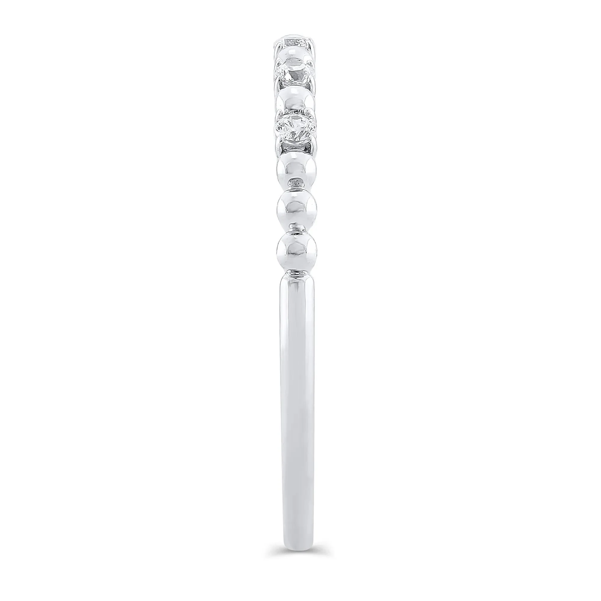 1/10 CT. Tw. Lab Grown Diamond Stack Anniversary Band Ring 10K White Gold Size 8 1.5mm - Image 3