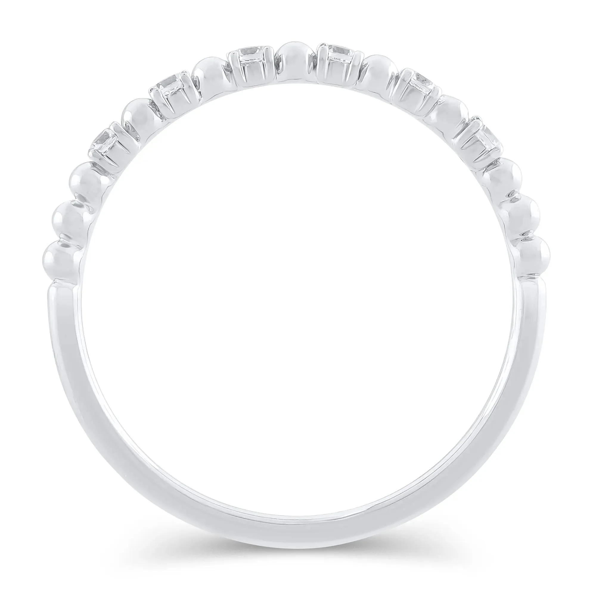 1/10 CT. Tw. Lab Grown Diamond Stack Anniversary Band Ring 10K White Gold Size 8.5 1.5mm - Image 2