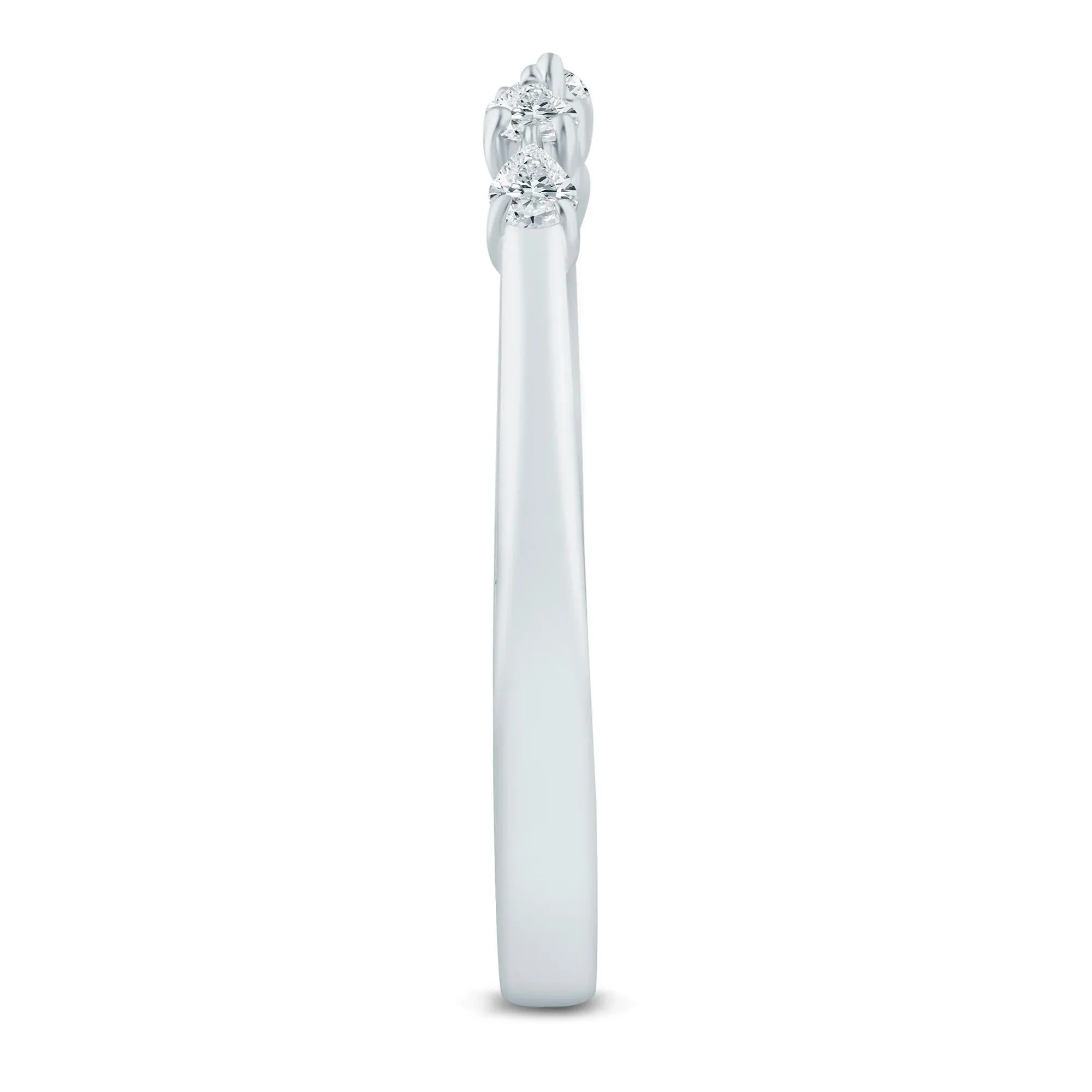 1/7 CT. Tw. Pear-Shaped Lab Grown Diamond Open Anniversary Band Ring 14K White Gold Size 6.5 2mm - Image 3
