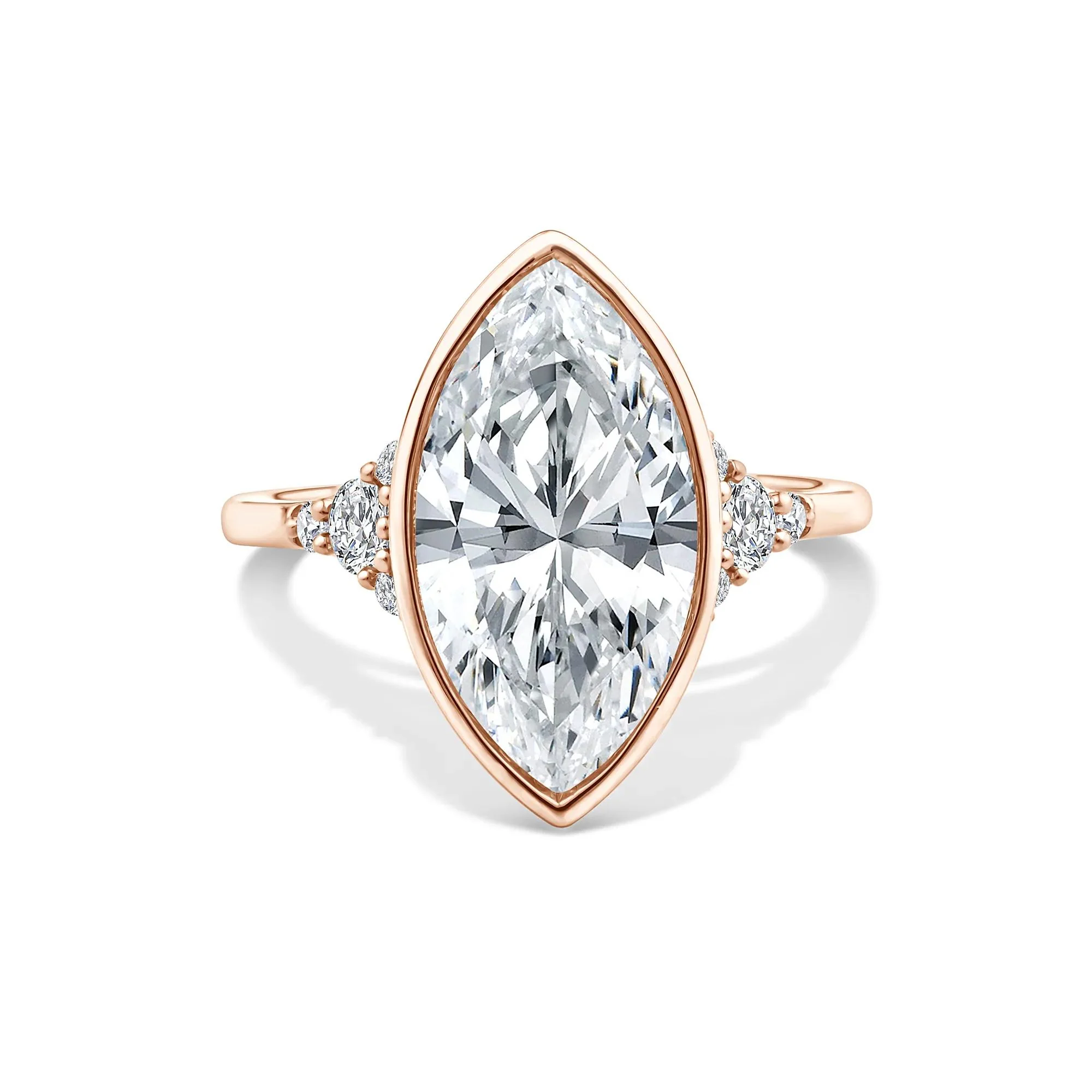 4 1/4 CT. Tw. Lab Grown Diamond Marquise-Cut Engagement Ring 14K Rose Gold Size 8.5