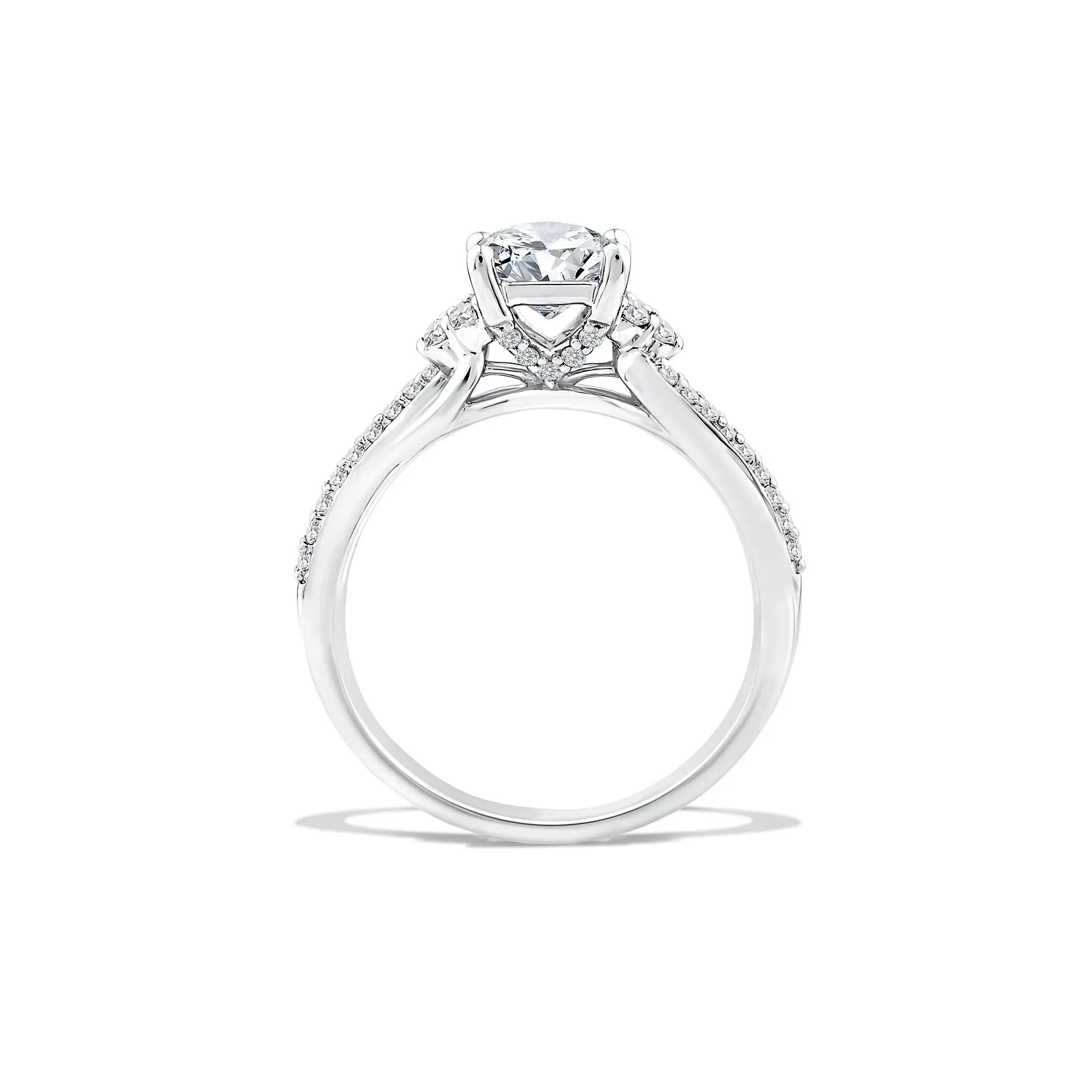 1/4 CT. Tw. Lab Grown Diamond Princess-Cut Center Engagement Ring 10K White Gold Size 6 - Image 2