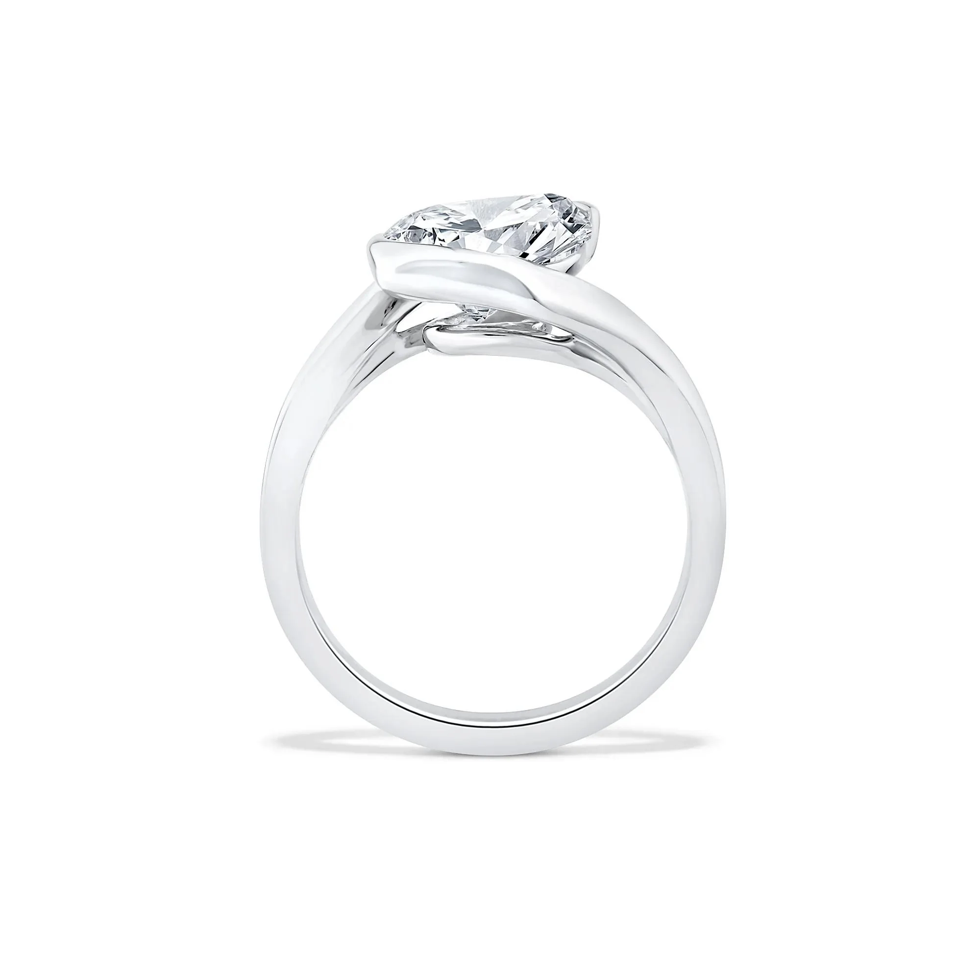 Lab Grown Diamond Pear-Shaped Solitaire Engagement Ring 14K White Gold (3 CT.) Size 8 - Image 2