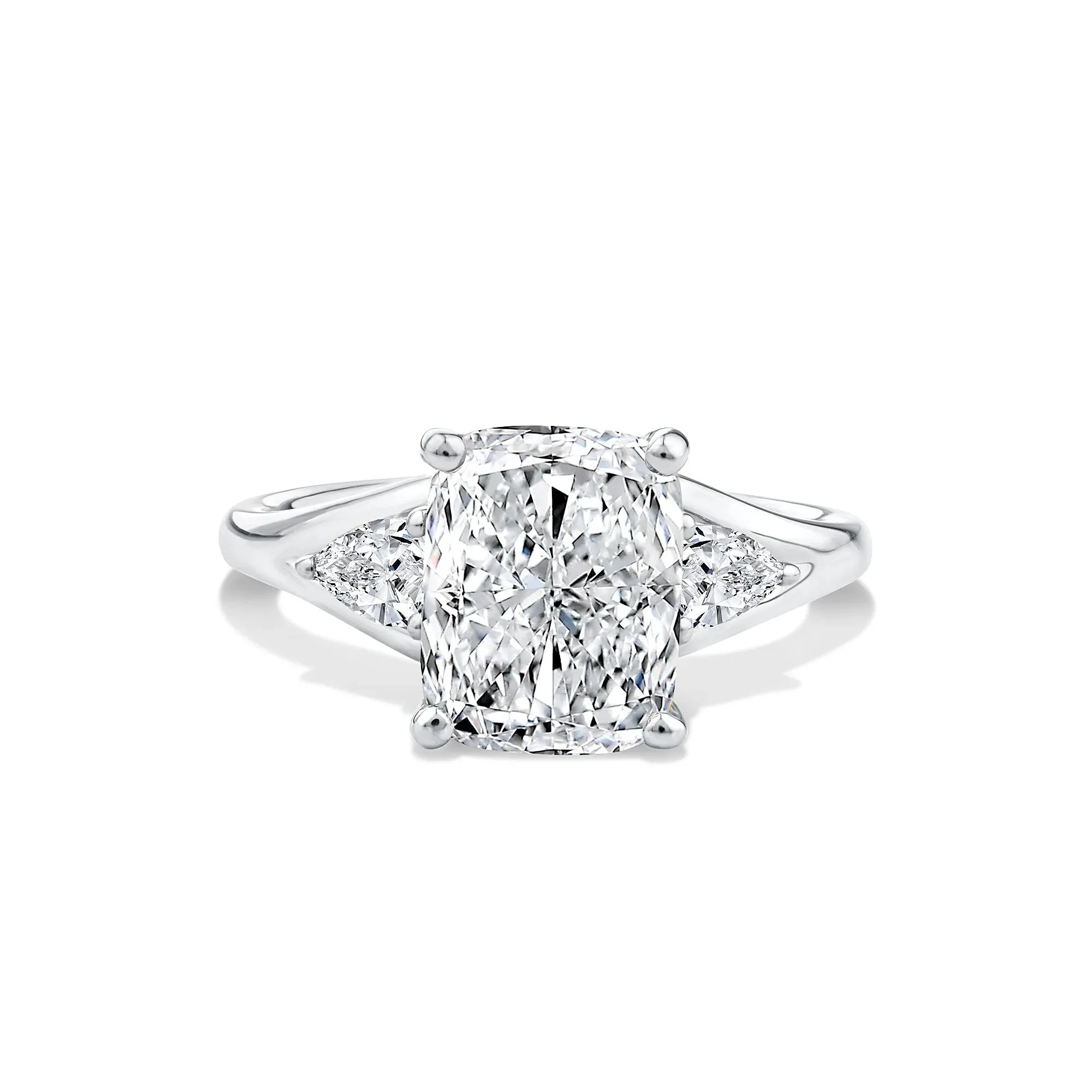 3 1/2 CT. Tw. Lab Grown Diamond Three-Stone Engagement Ring 14K White Gold Size 6