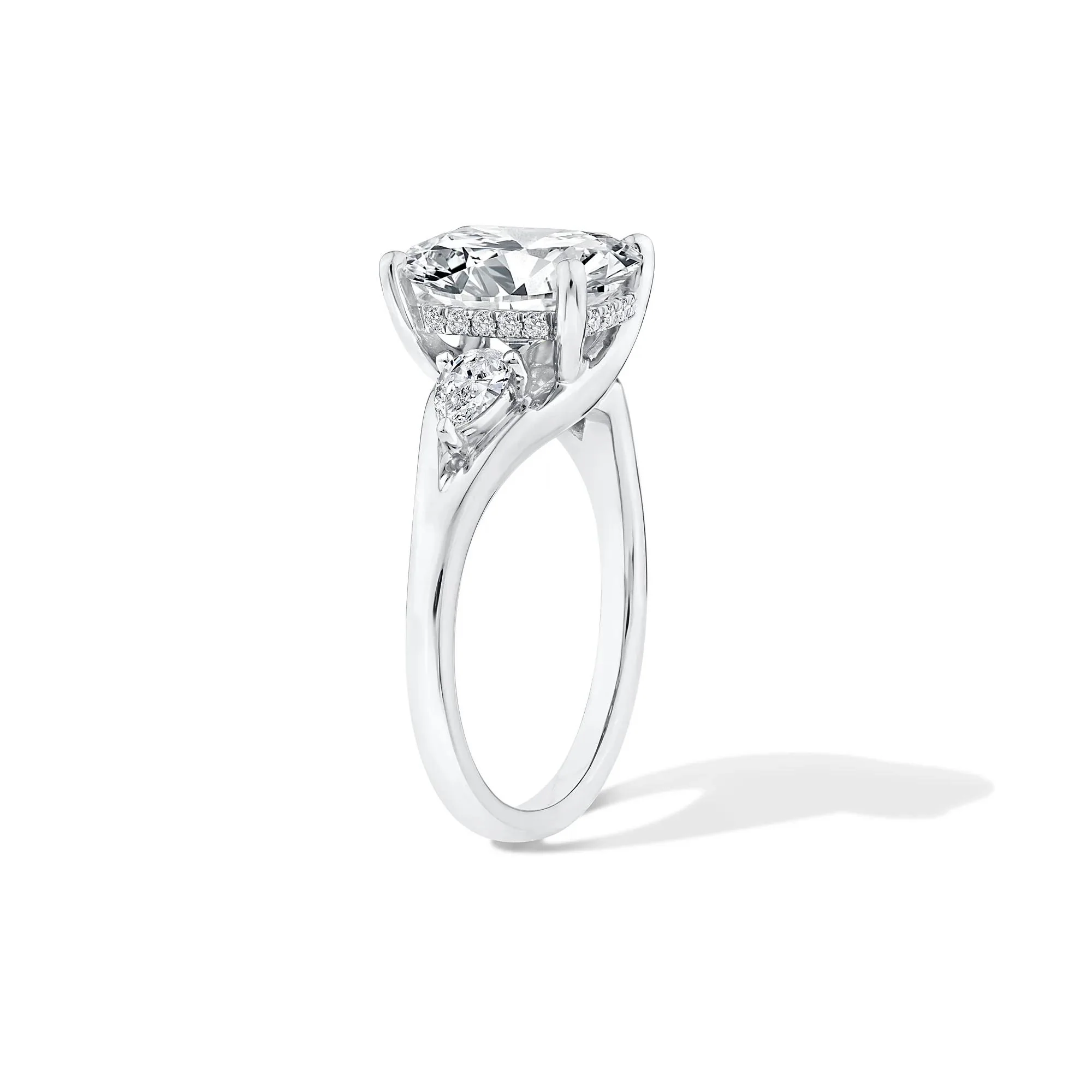 3 1/2 CT. Tw. Lab Grown Diamond Three-Stone Engagement Ring 14K White Gold Size 6.5 - Image 3