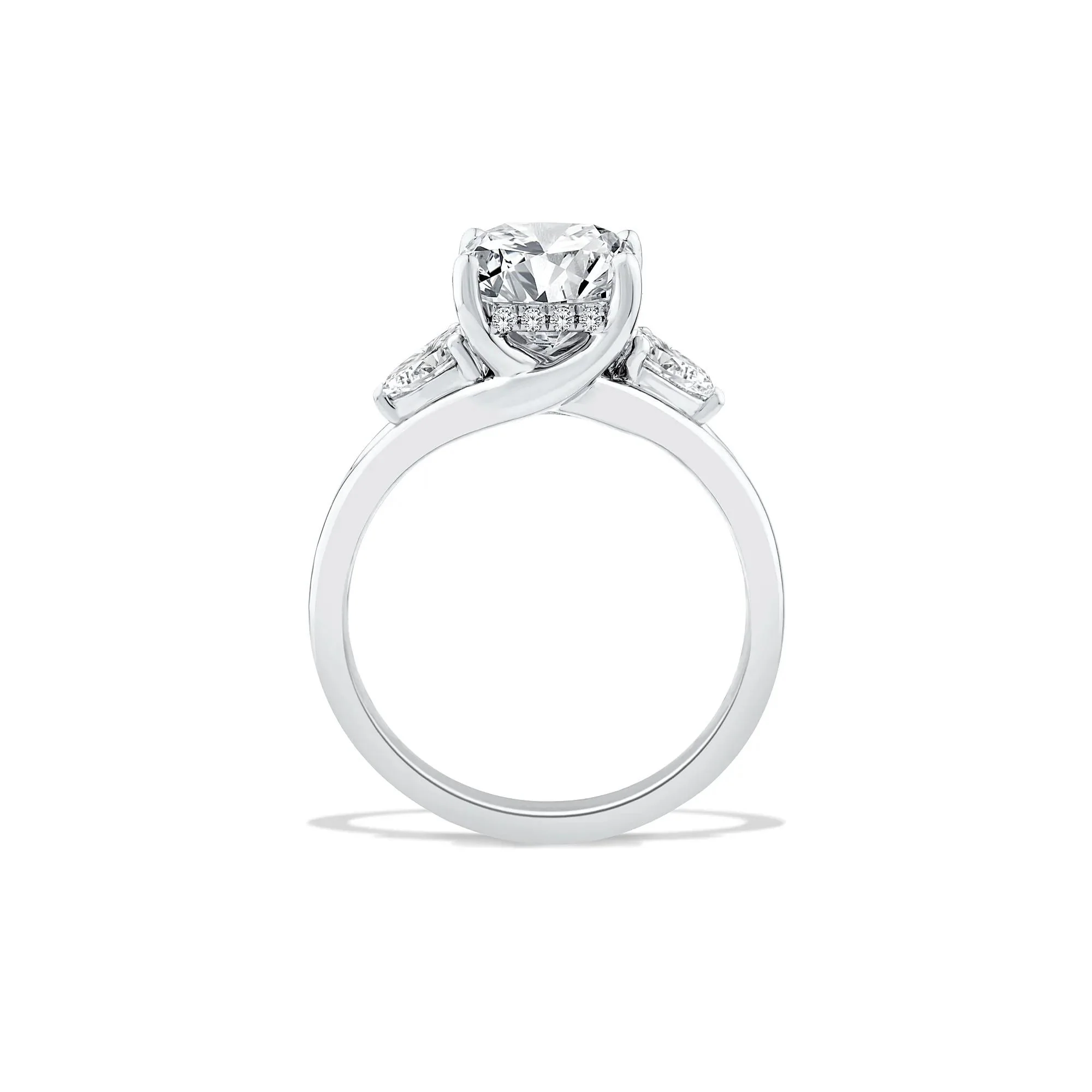 3 1/2 CT. Tw. Lab Grown Diamond Three-Stone Engagement Ring 14K White Gold Size 7 - Image 2