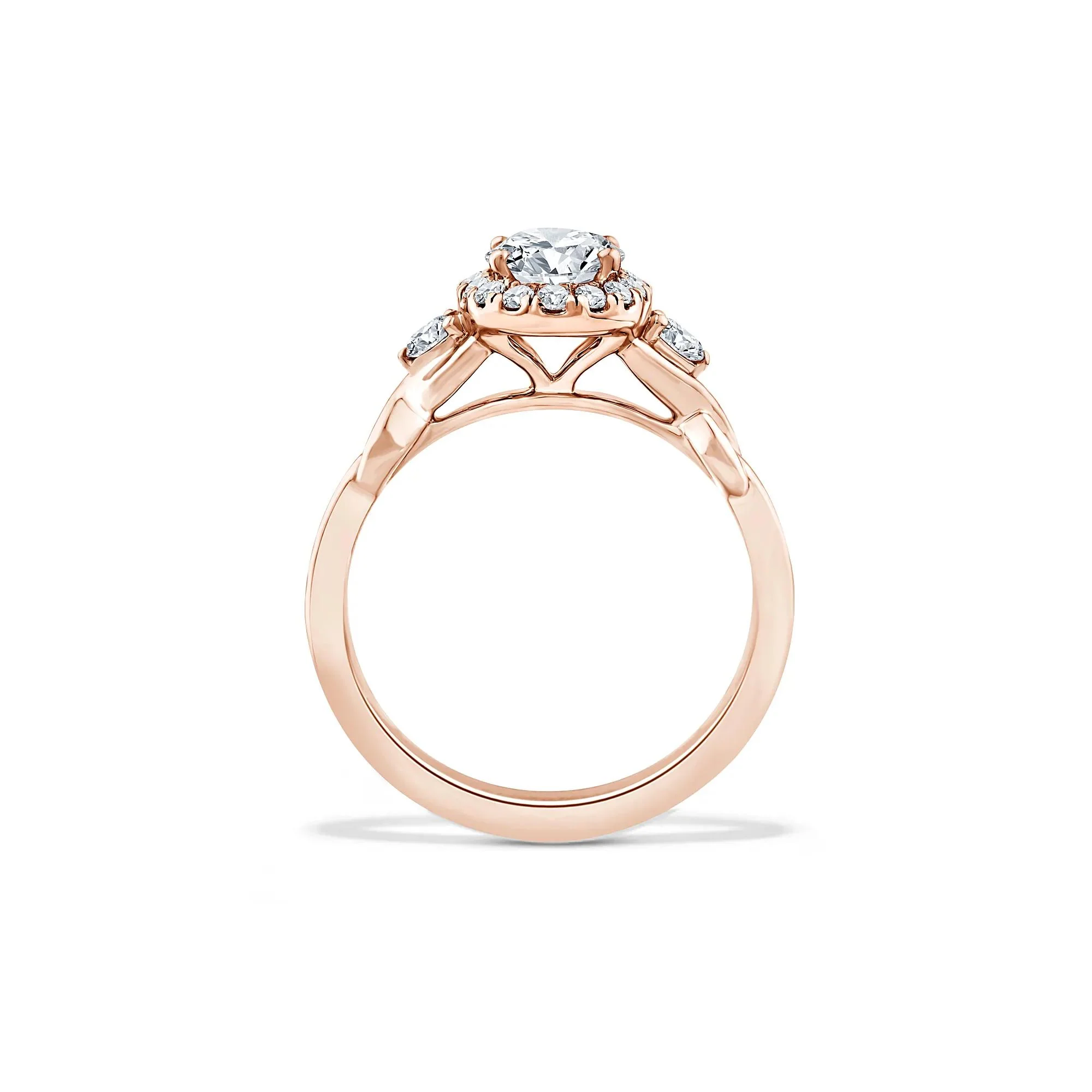 1/3 CT. Tw. Lab Grown Diamond Oval Engagement Ring 10K Rose Gold Size 6 - Image 2