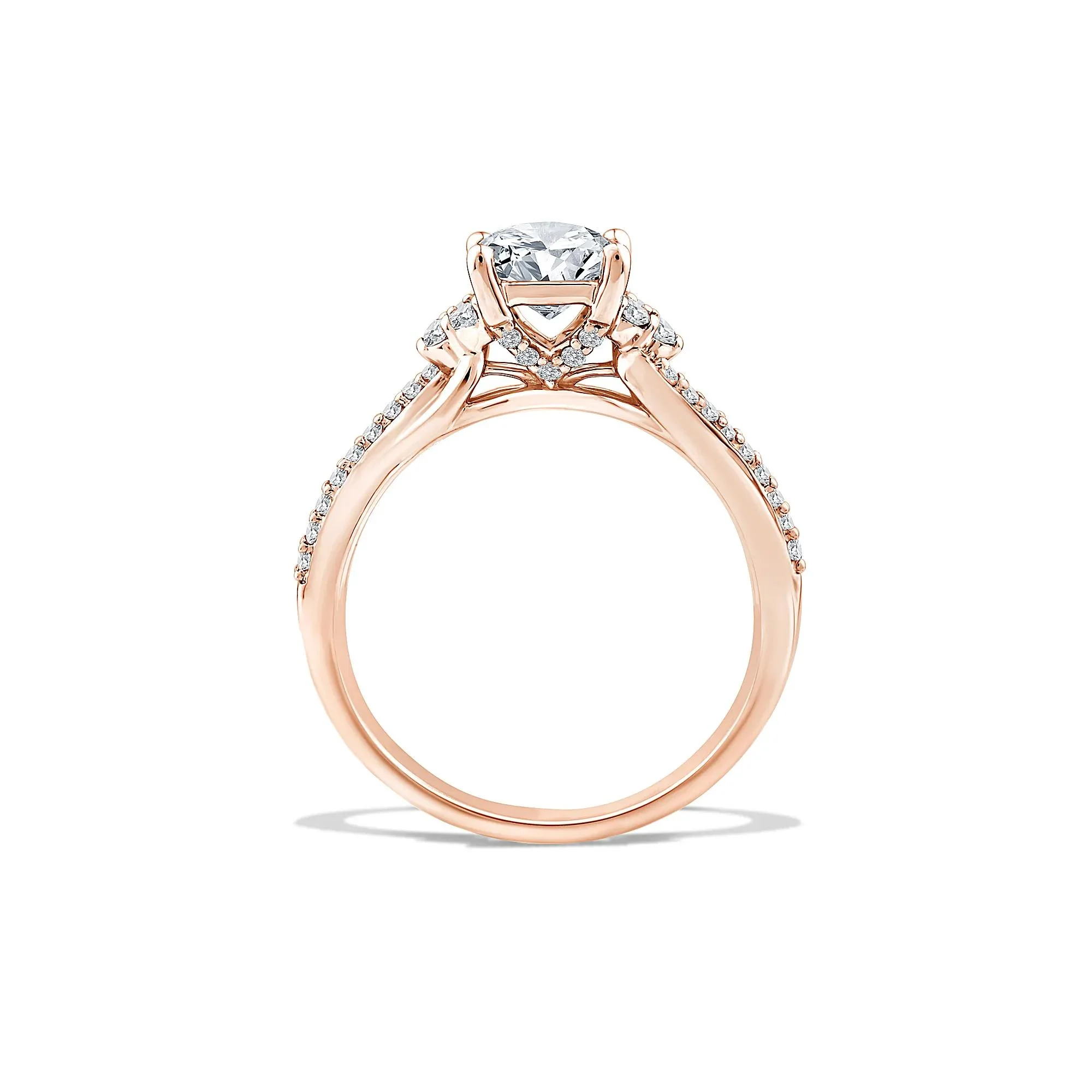 1/4 CT. Tw. Lab Grown Diamond Princess-Cut Engagement Ring 10K Rose Gold Size 6.5 - Image 2