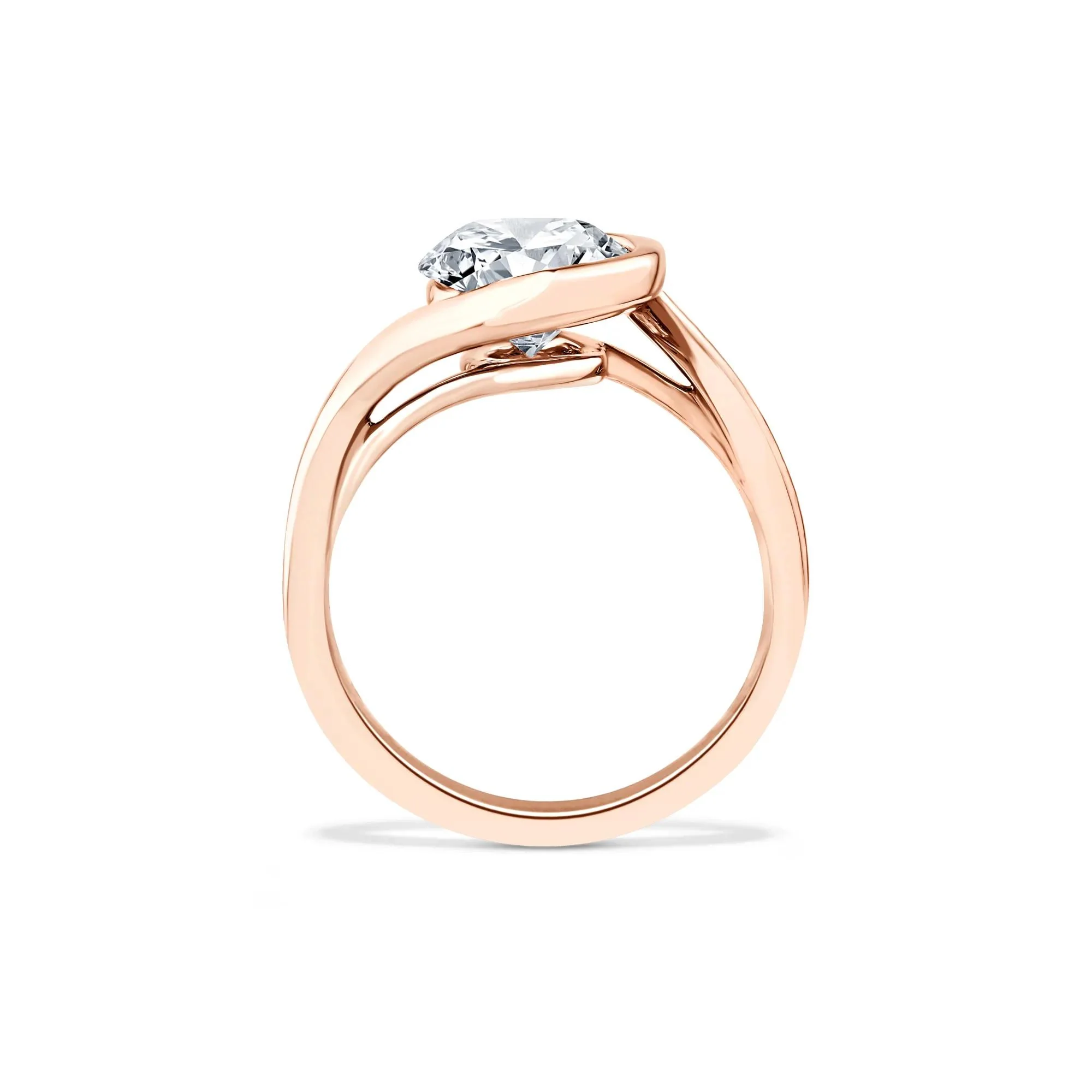 Lab Grown Diamond Oval Solitaire Engagement Ring 14K Rose Gold (3 CT.) Size 8.5 - Image 2