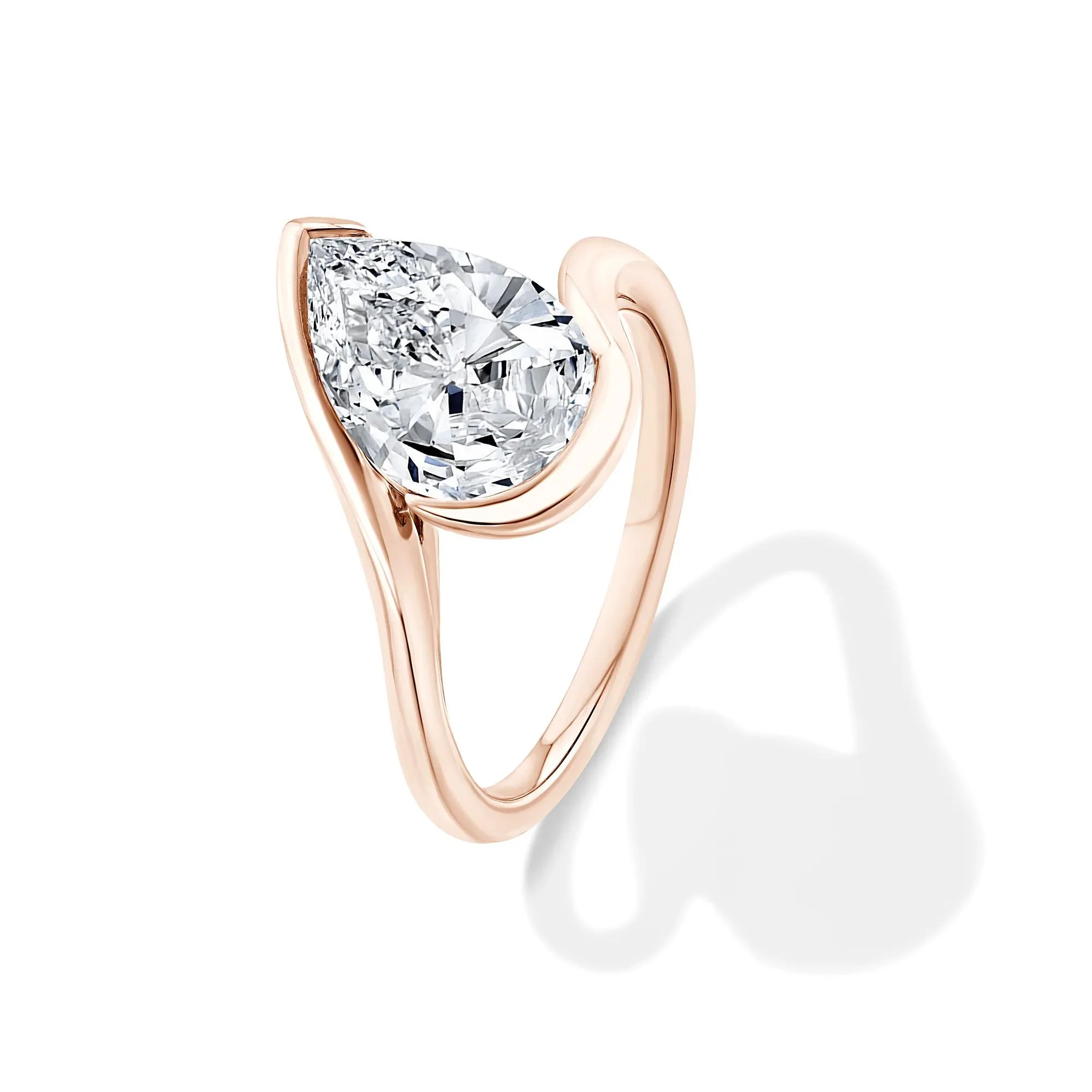 Lab Grown Diamond Pear-Shaped Solitaire Engagement Ring 14K Rose Gold (3 CT.) Size 7 - Image 4