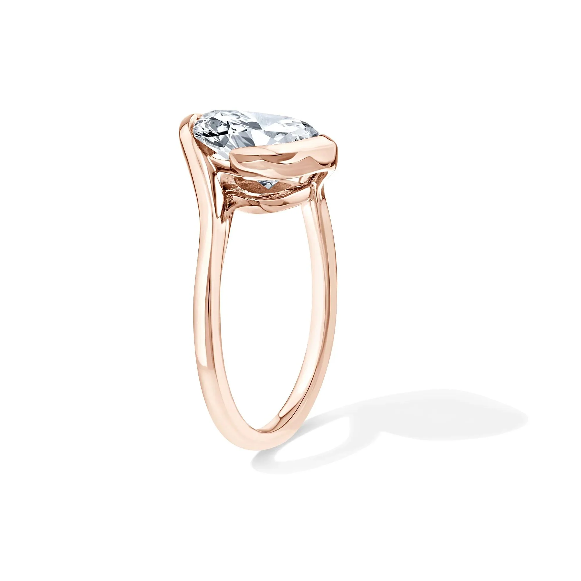 Lab Grown Diamond Pear-Shaped Solitaire Engagement Ring 14K Rose Gold (3 CT.) Size 9 - Image 3