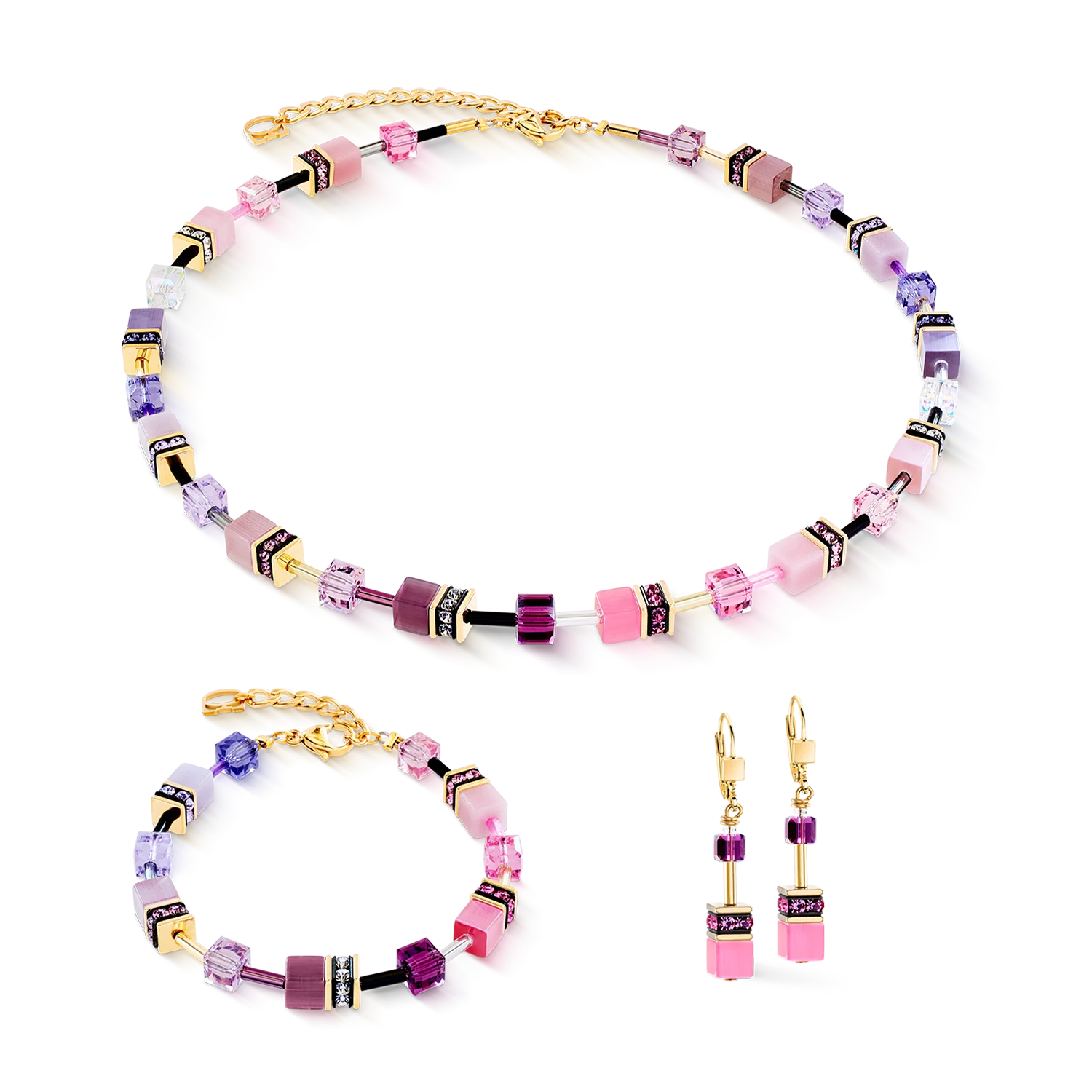 GeoCUBE® Iconic earrings pink-lilac - Image 3
