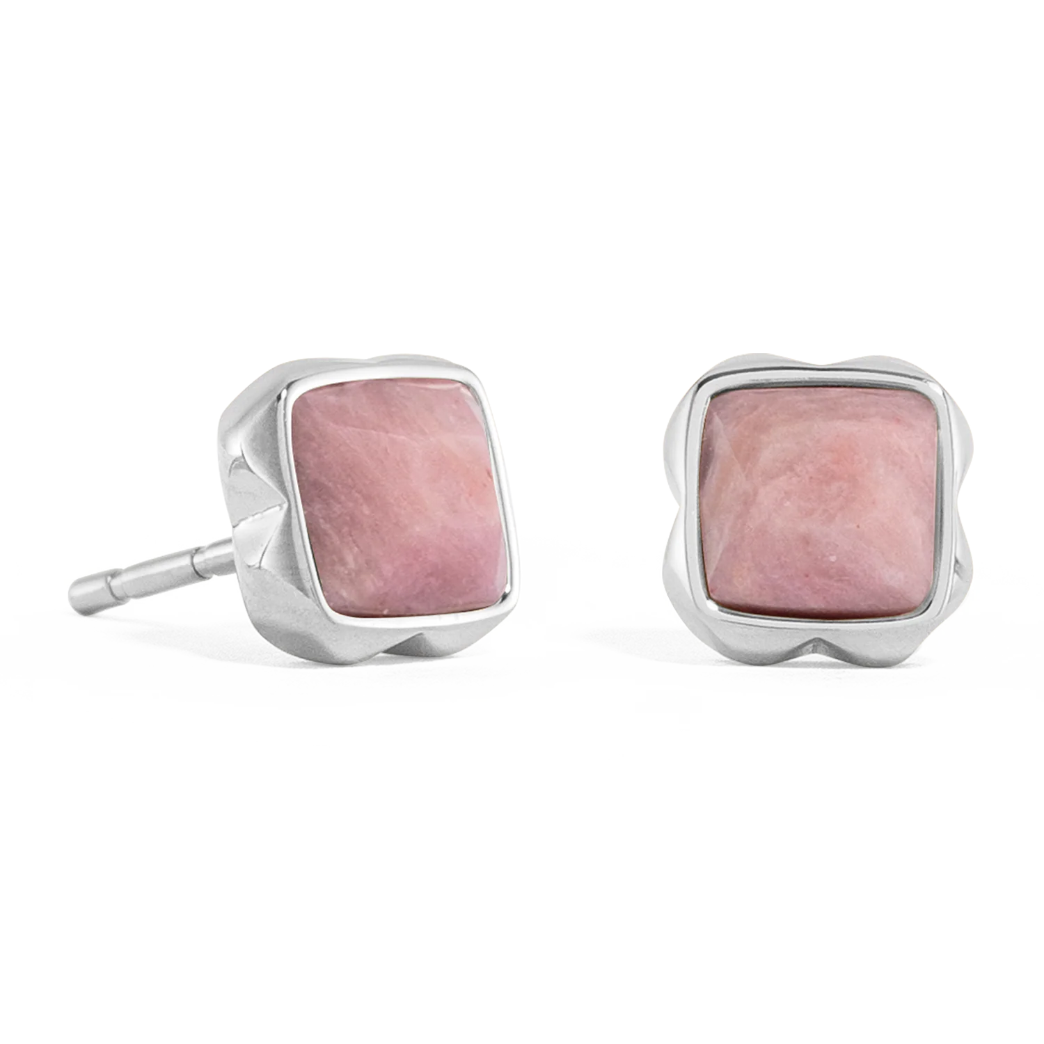 Birthstone July Earrings Rhodochrosite Silver - Image 2