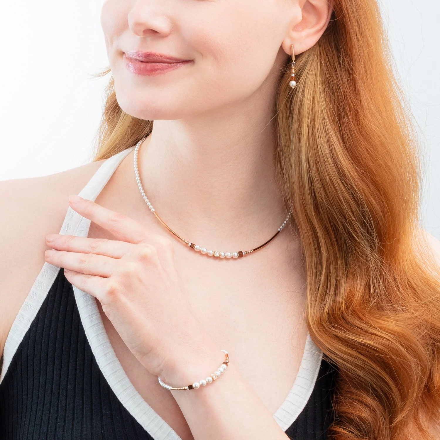 Necklace Shimmering Princess Pearls rose gold-white - Image 4