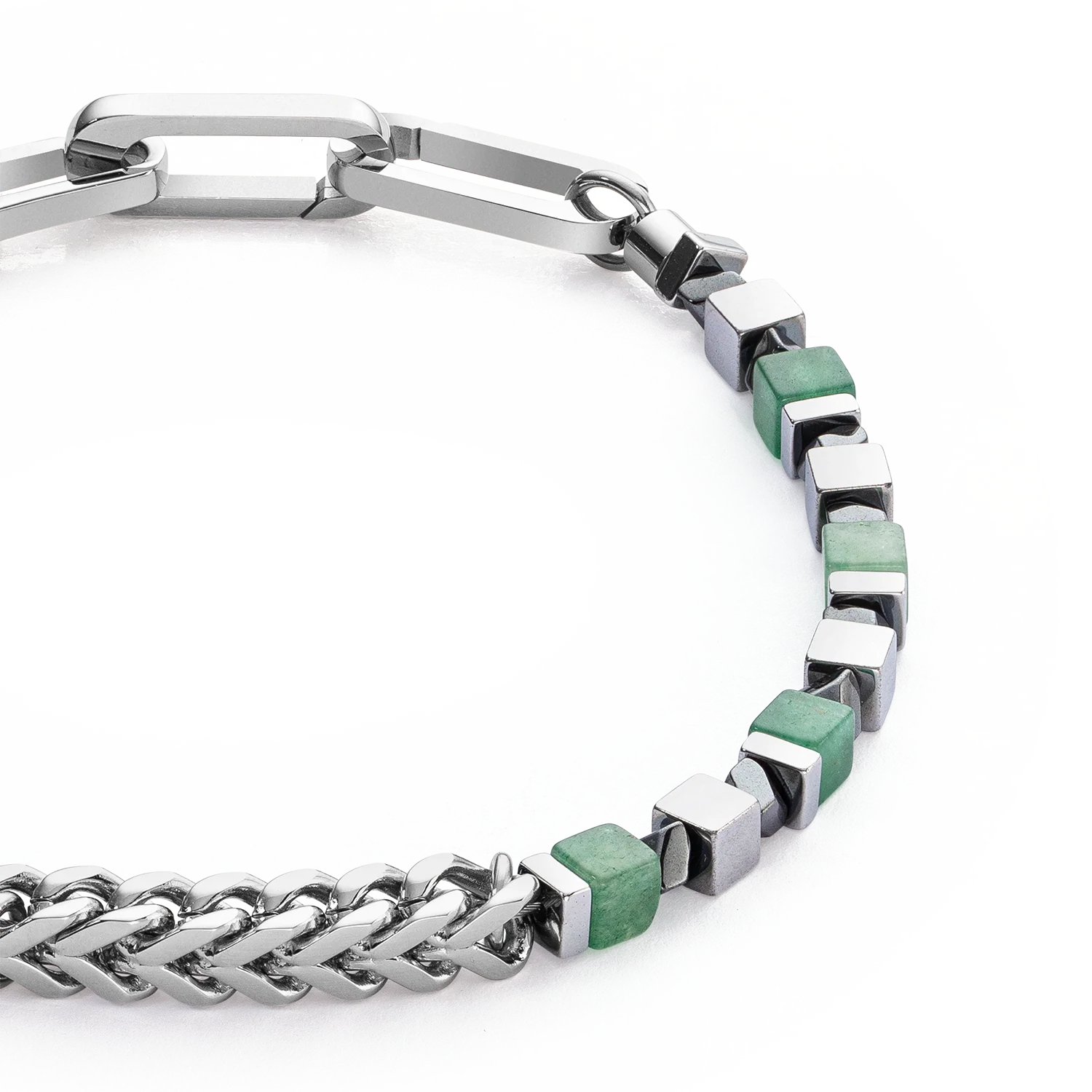 Bracelet Precious Cubes & Chain green-silver - Image 2