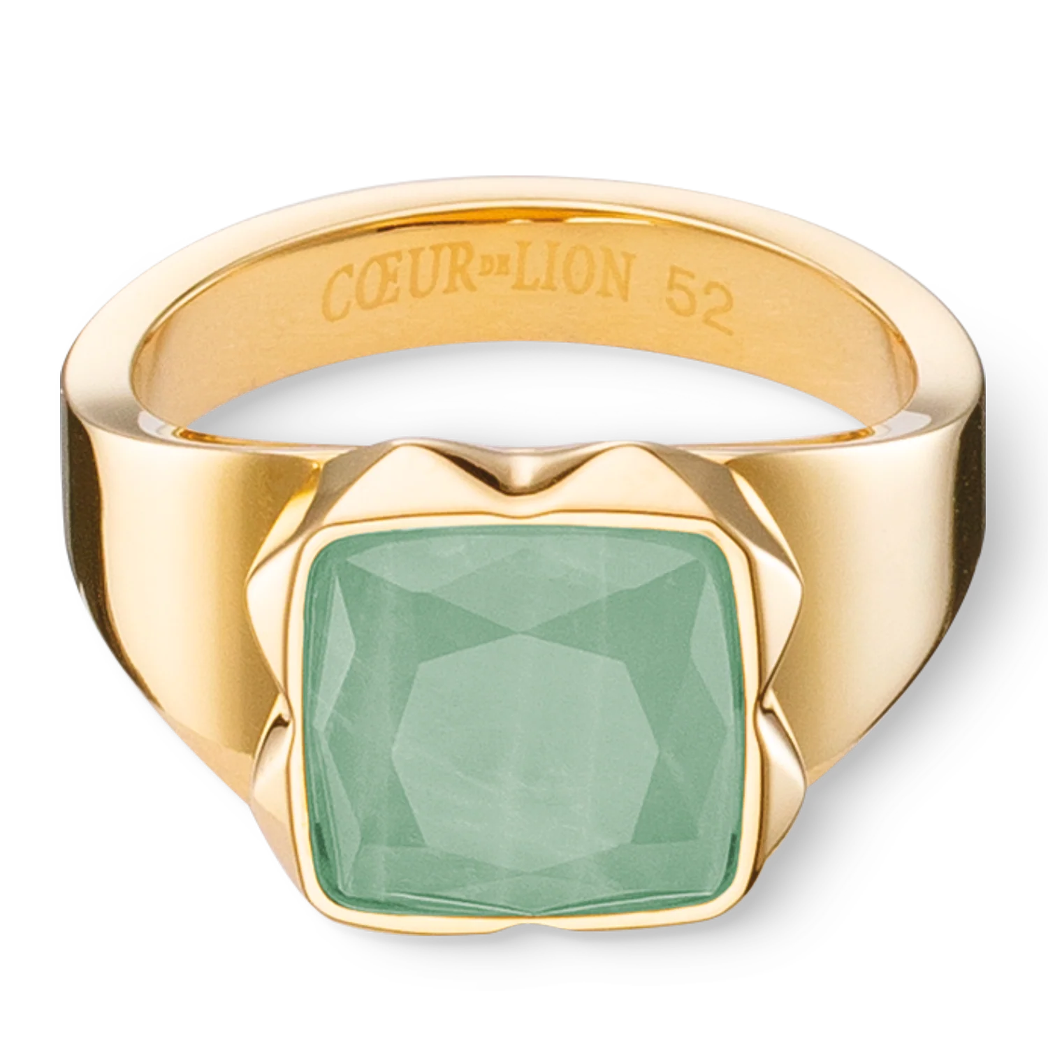 Ring Spikes Square Aventurine gold-green - Image 2