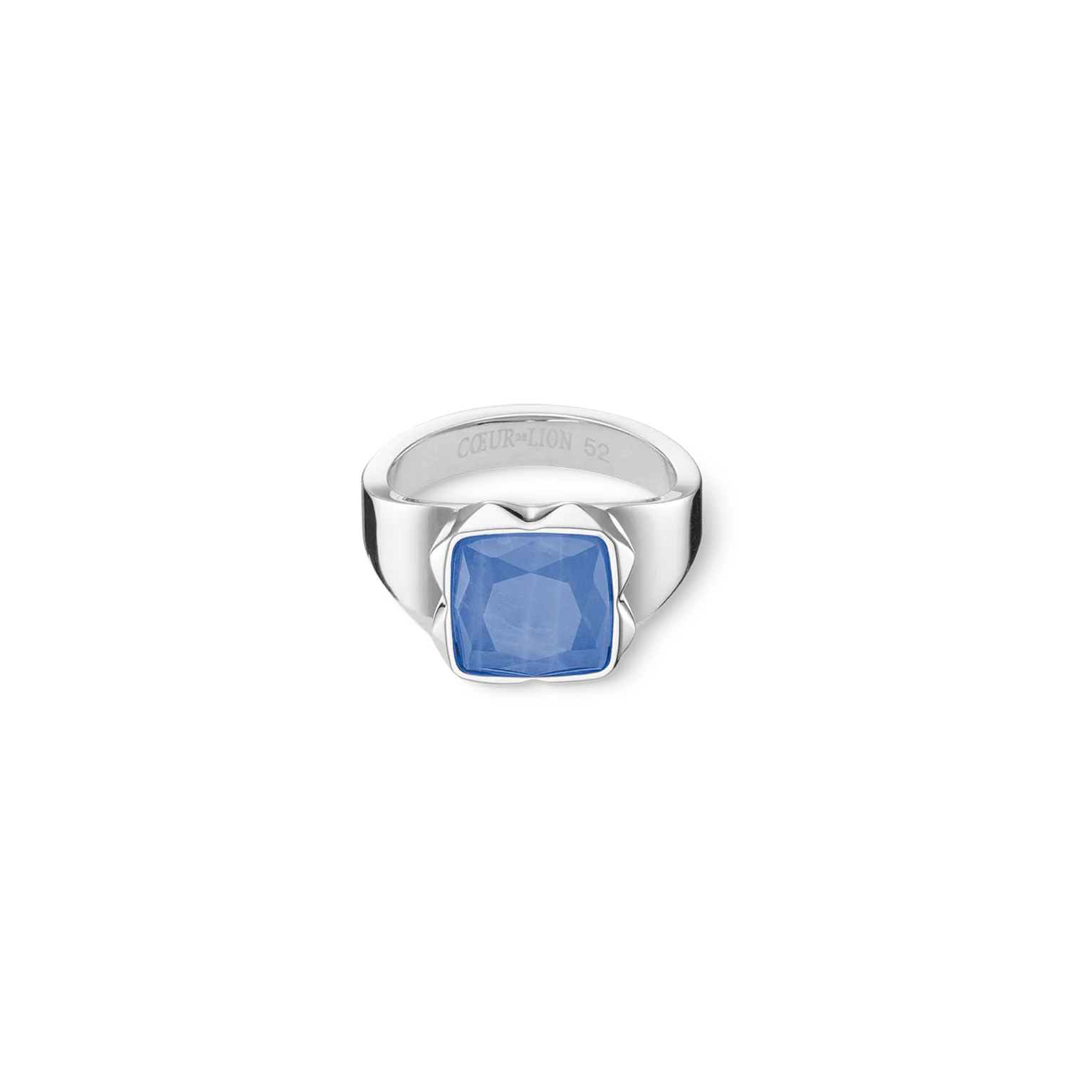 Ring Spikes Square Aventurine silver-blue