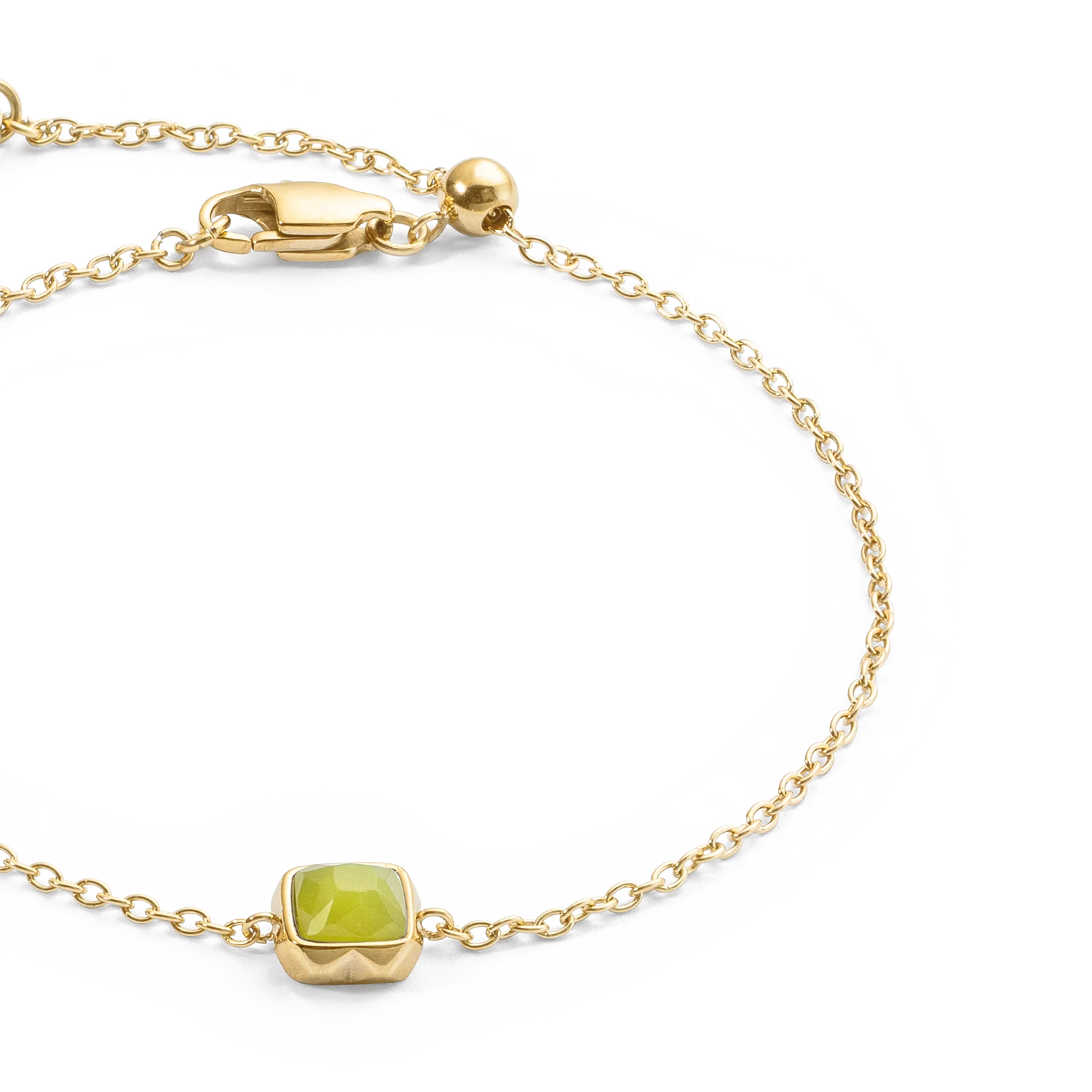 Birthstone August Bracelet Green Jade Gold - Image 2